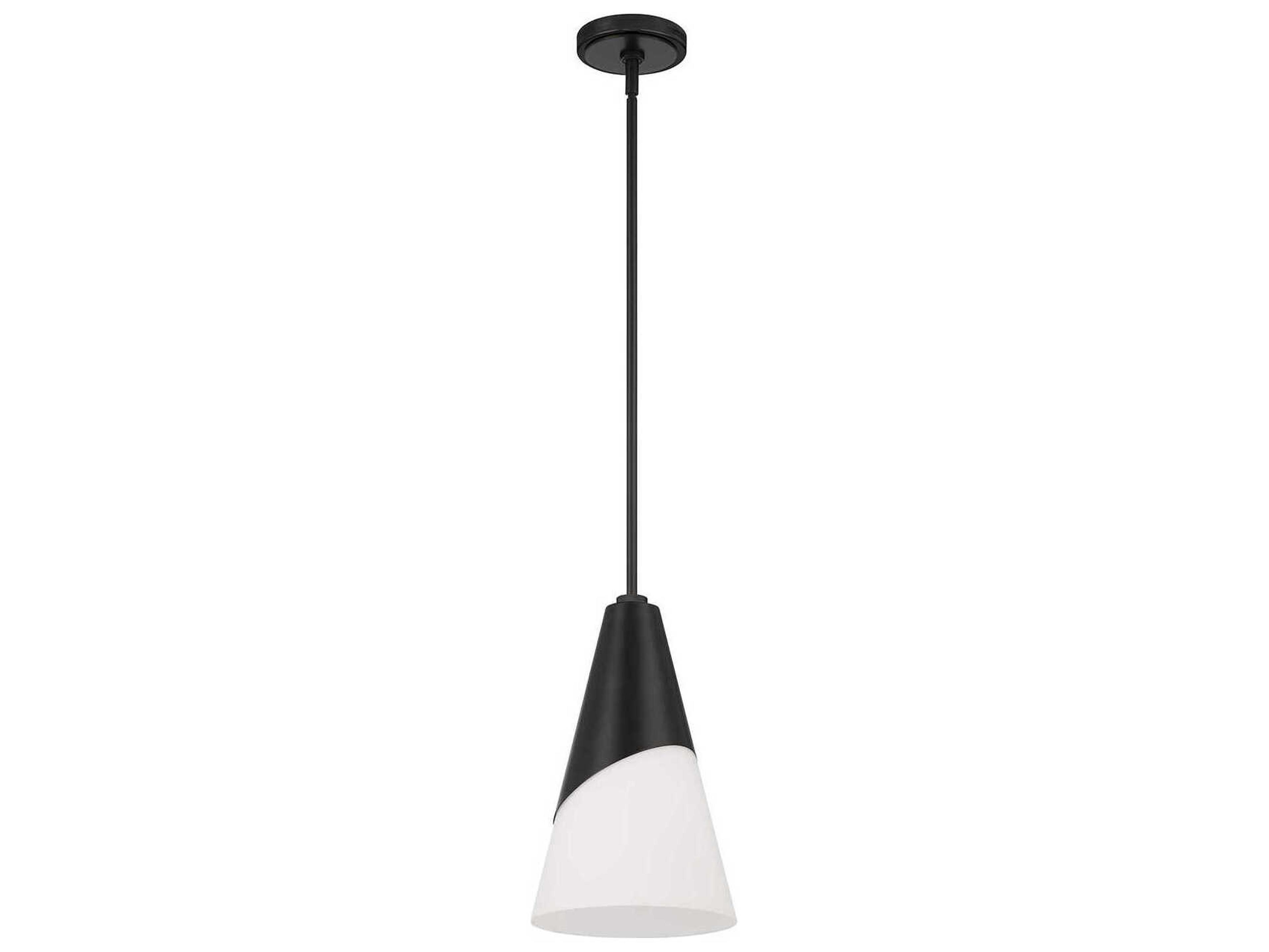 Crystorama Tori 1-Light Matte Black Mini Pendant
