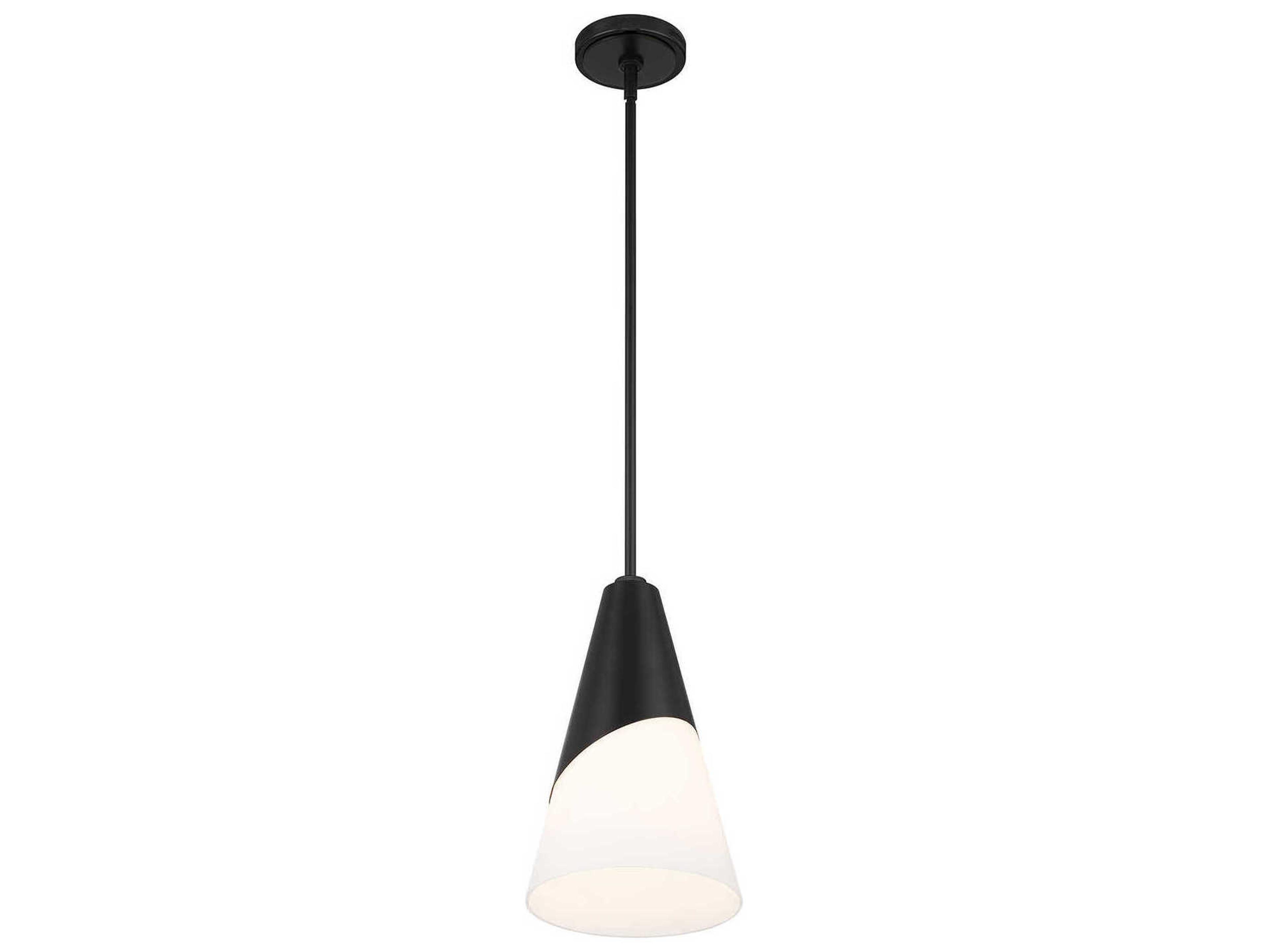 Crystorama Tori 1-Light Matte Black Mini Pendant
