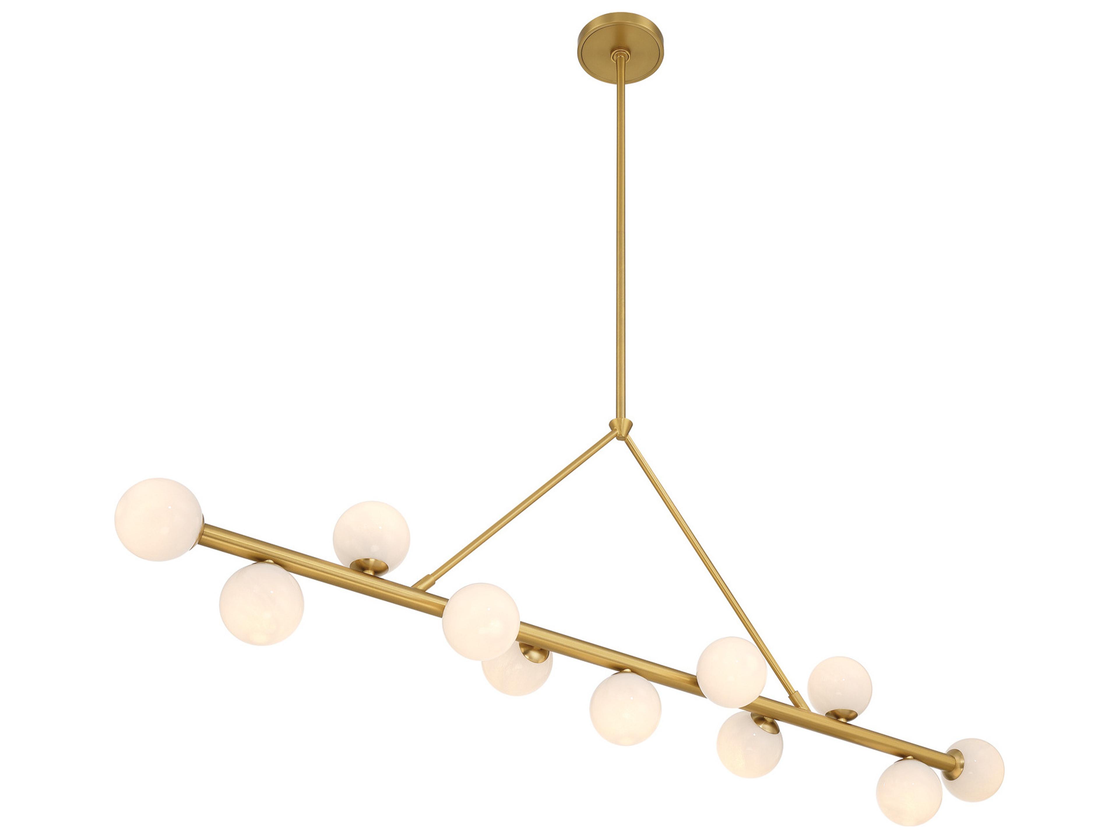 Crystorama Terrell 11-Light Gold Linear Island Pendant