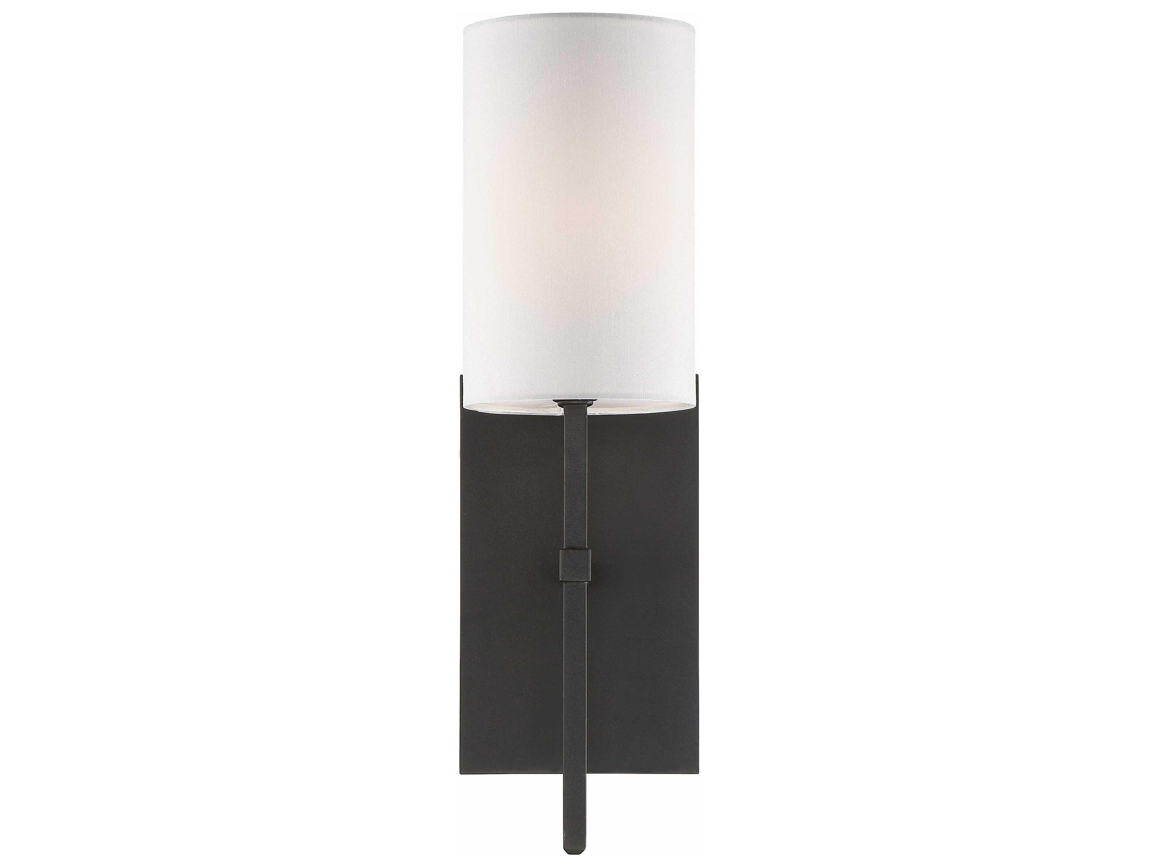 Crystorama Veronica 1-Light Black Wall Sconce