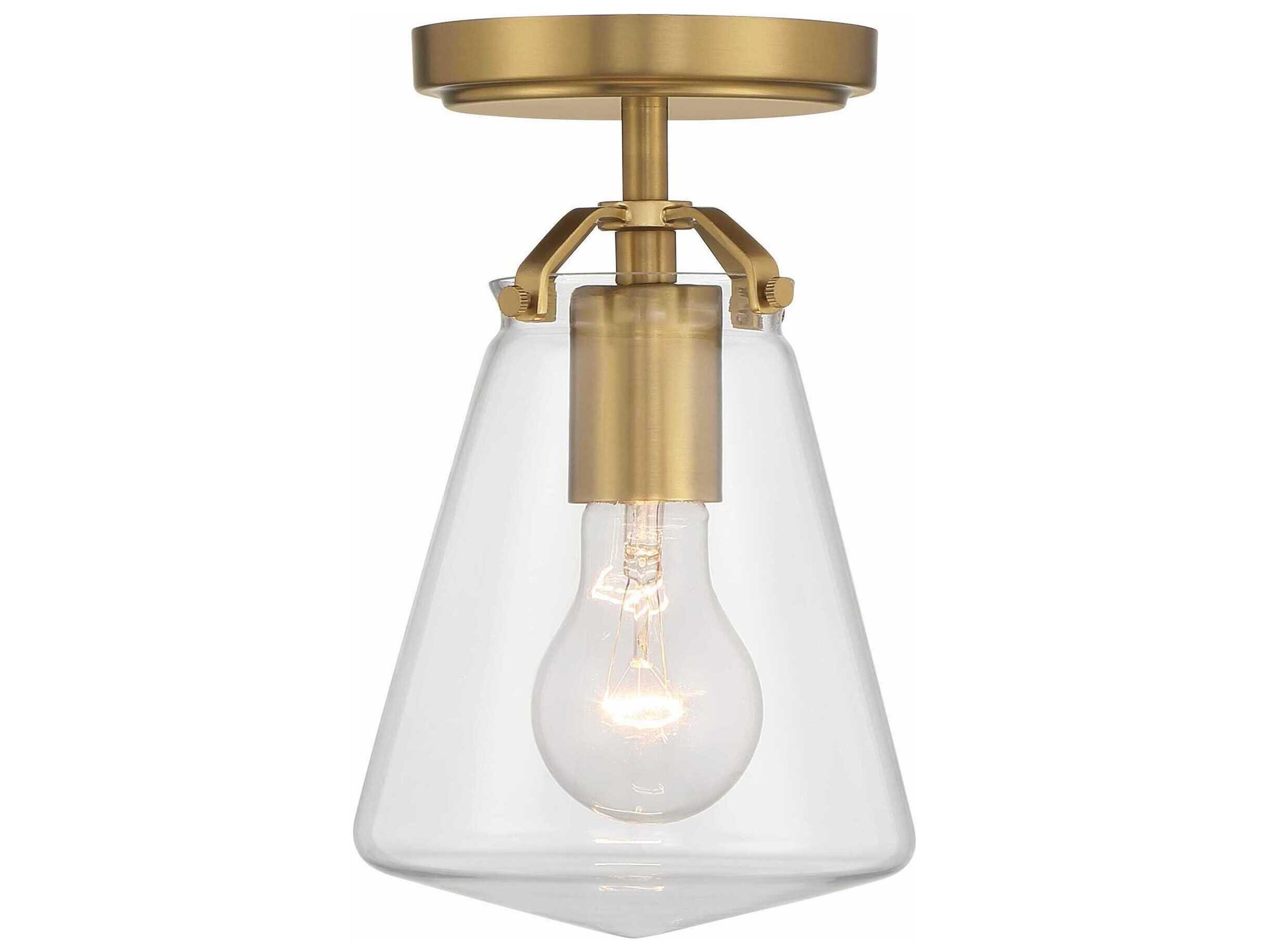 Crystorama Voss 1-Light Luxe Gold Semi Flush Mount