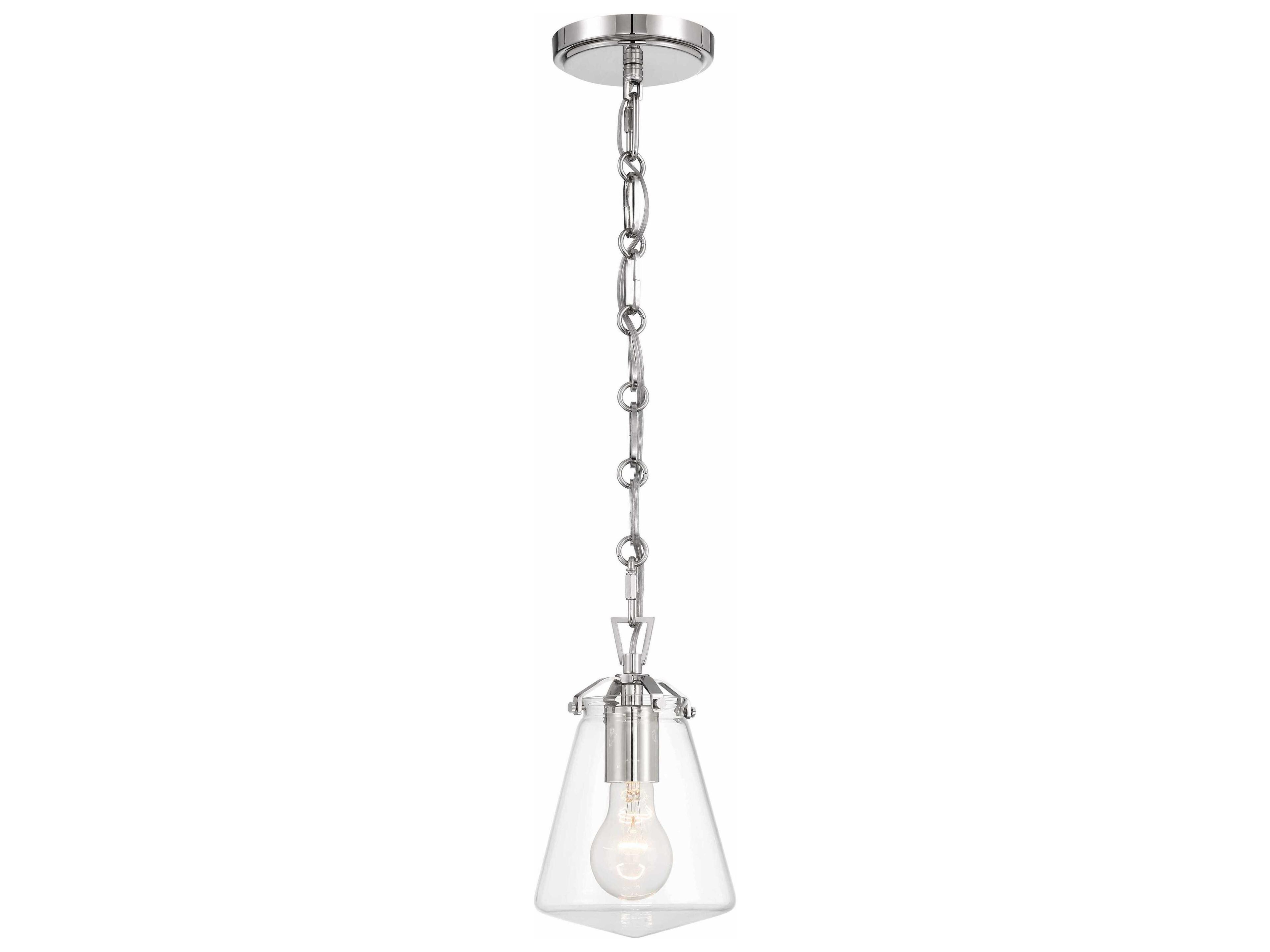 Voss 1-Light Polished Nickel Mini Pendant