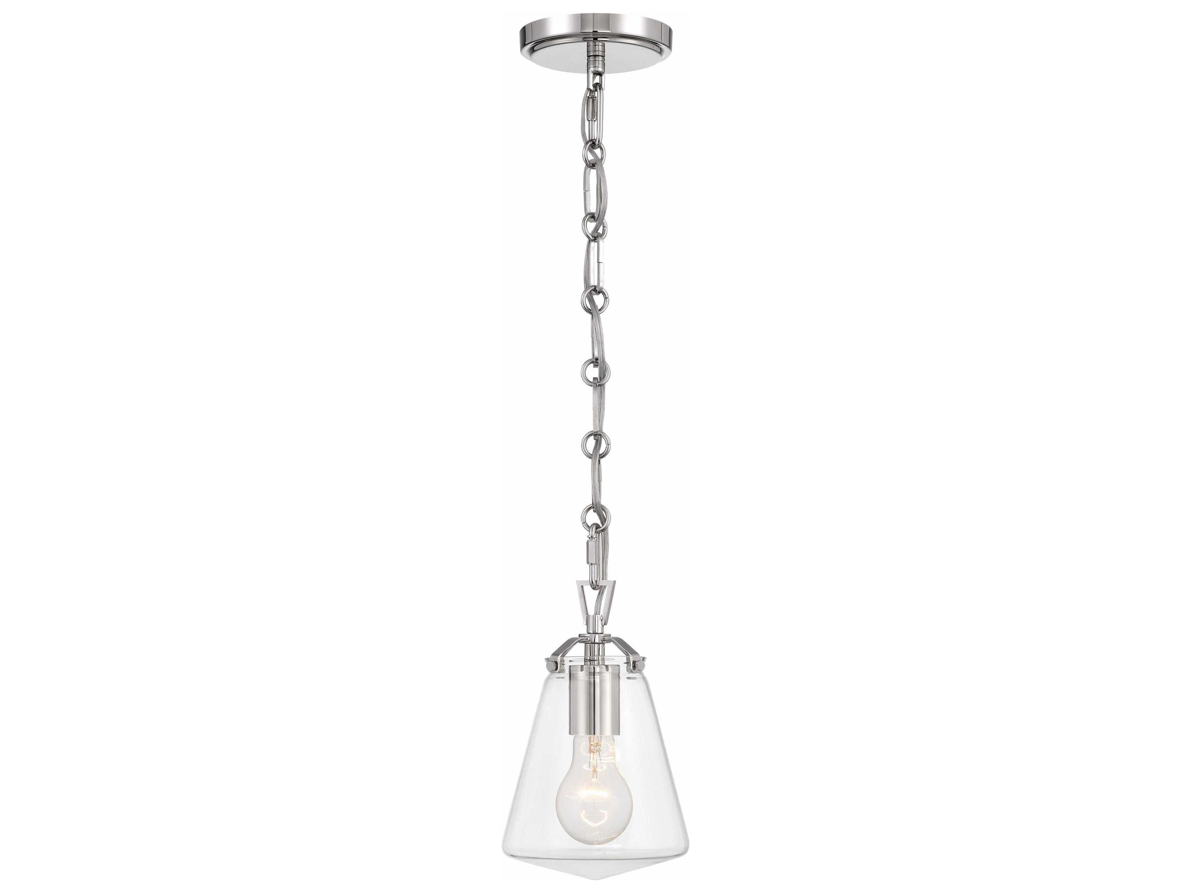 Crystorama Voss 1-Light Polished Nickel Mini Pendant