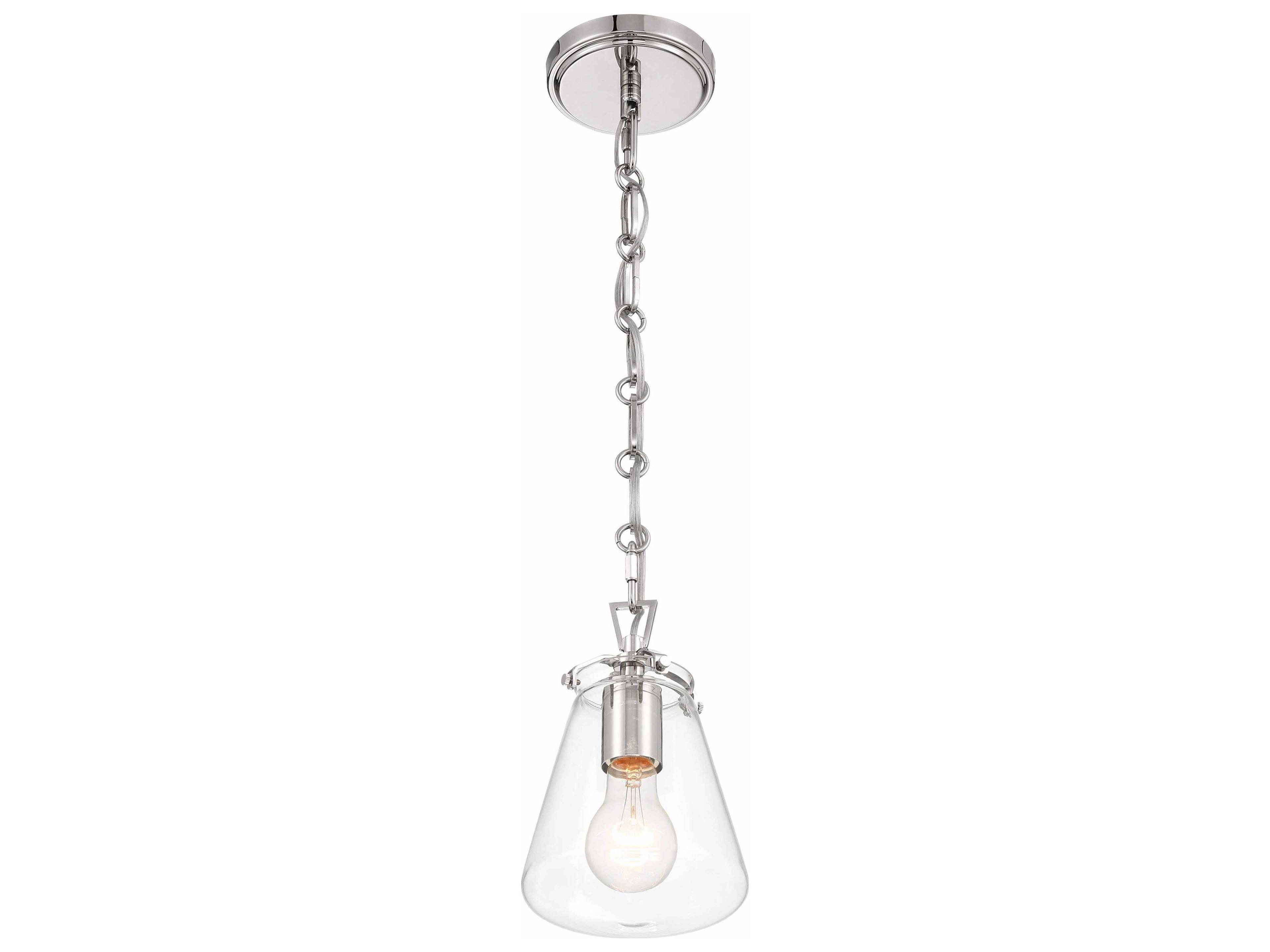 Crystorama Voss 1-Light Polished Nickel Mini Pendant
