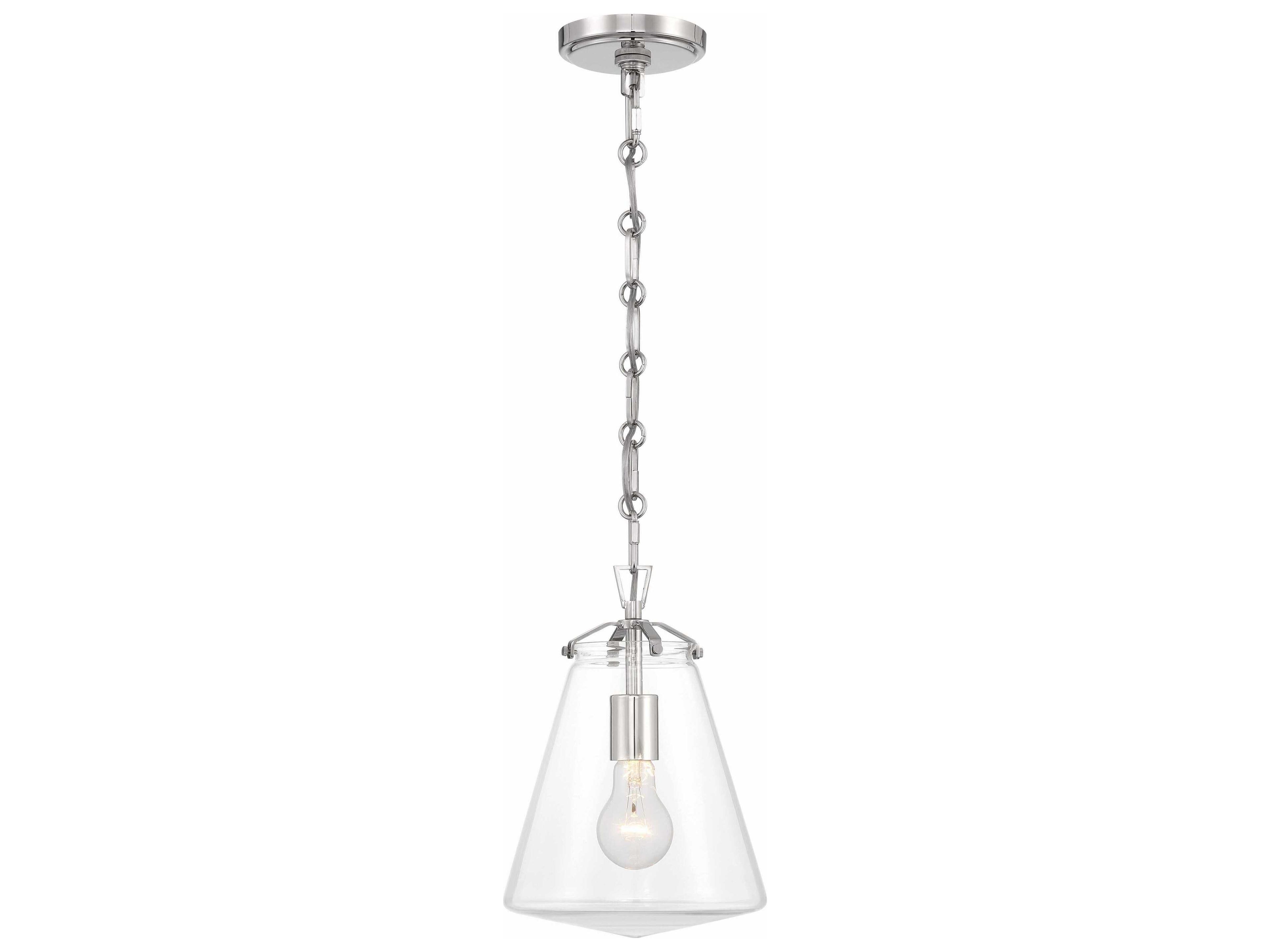 Voss 1-Light Polished Nickel Mini Pendant