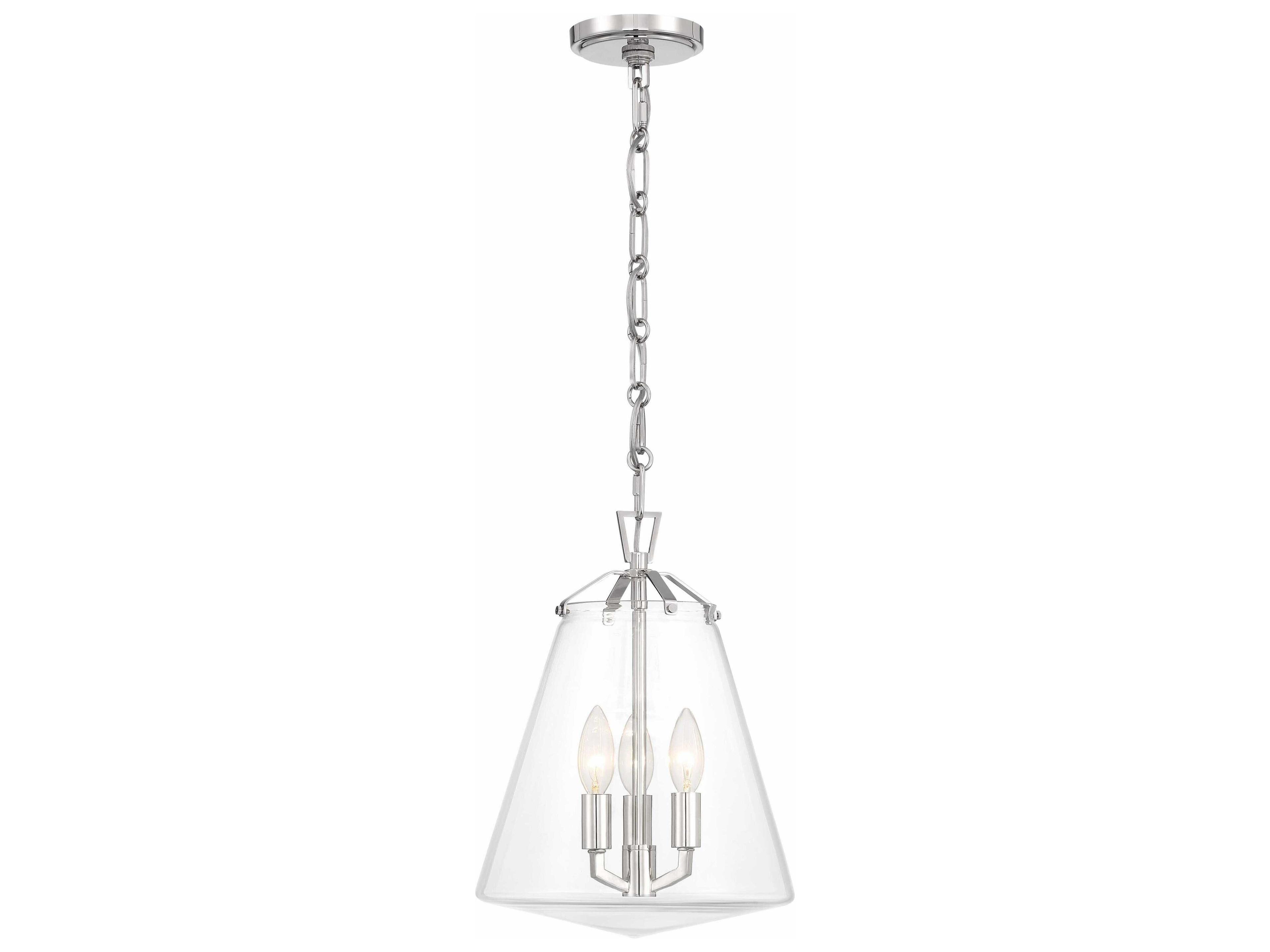 Voss 3-Light Polished Nickel Candelabra Chandelier