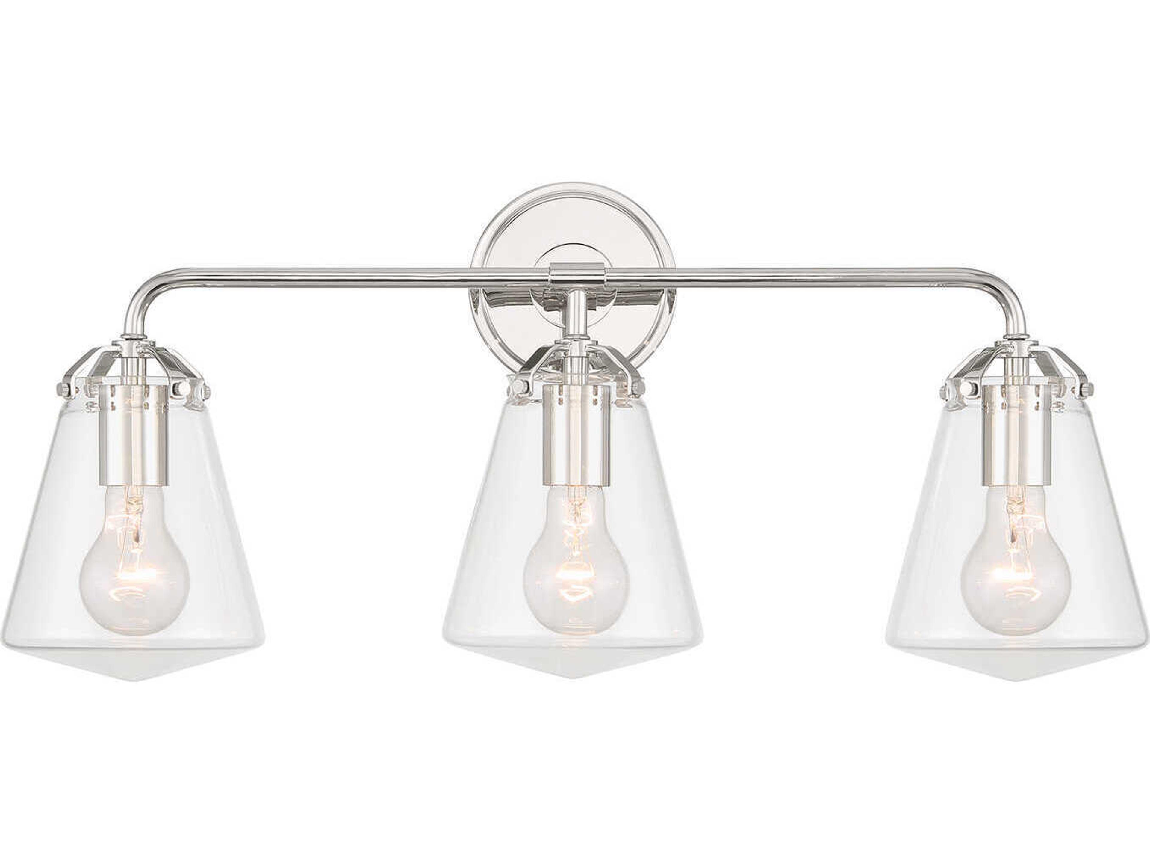 Voss 3-Light Polished Nickel Vanity Light