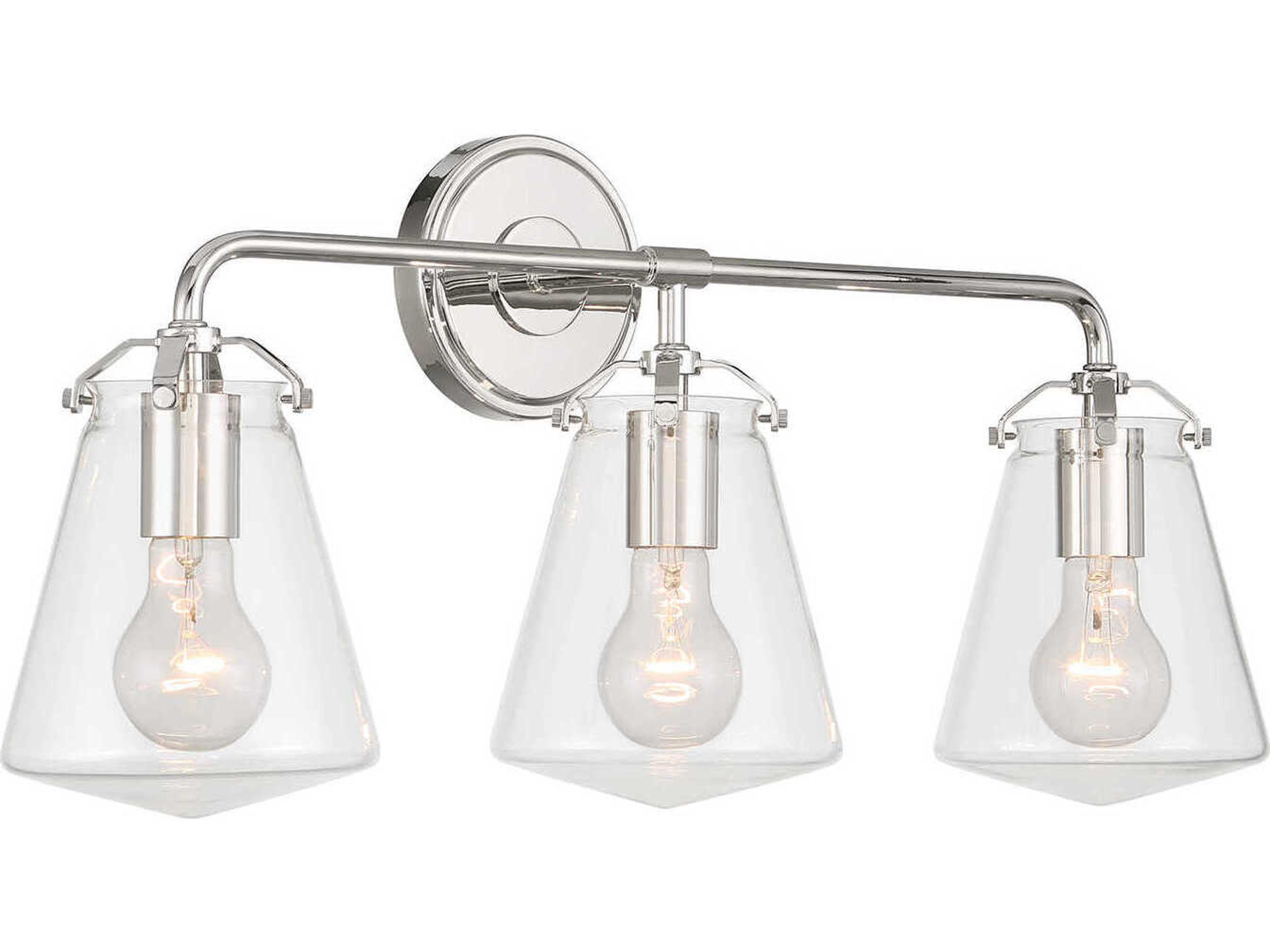Crystorama Voss 3-Light Polished Nickel Vanity Light