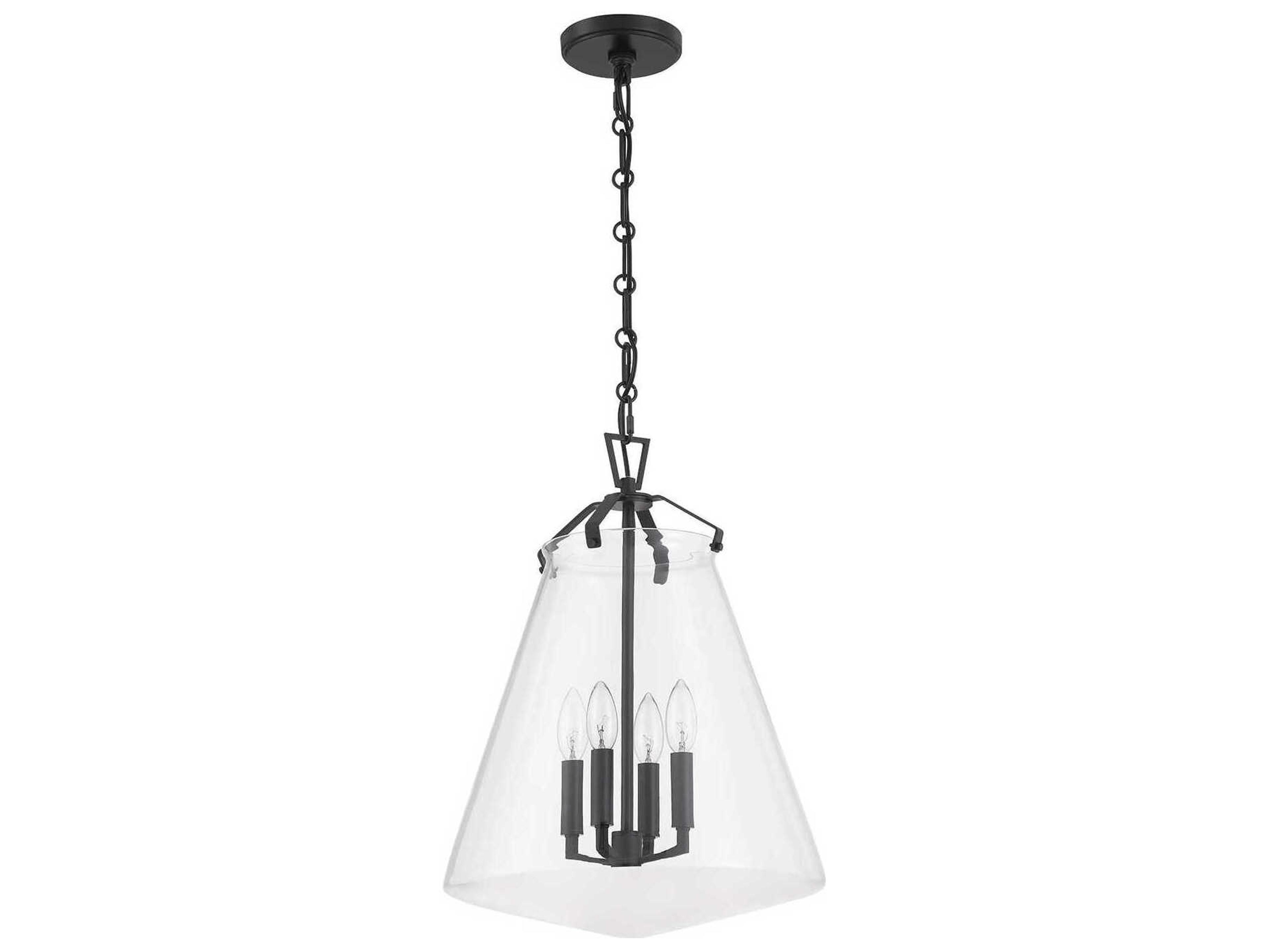 Crystorama Voss 4-Light Matte Black Pendant