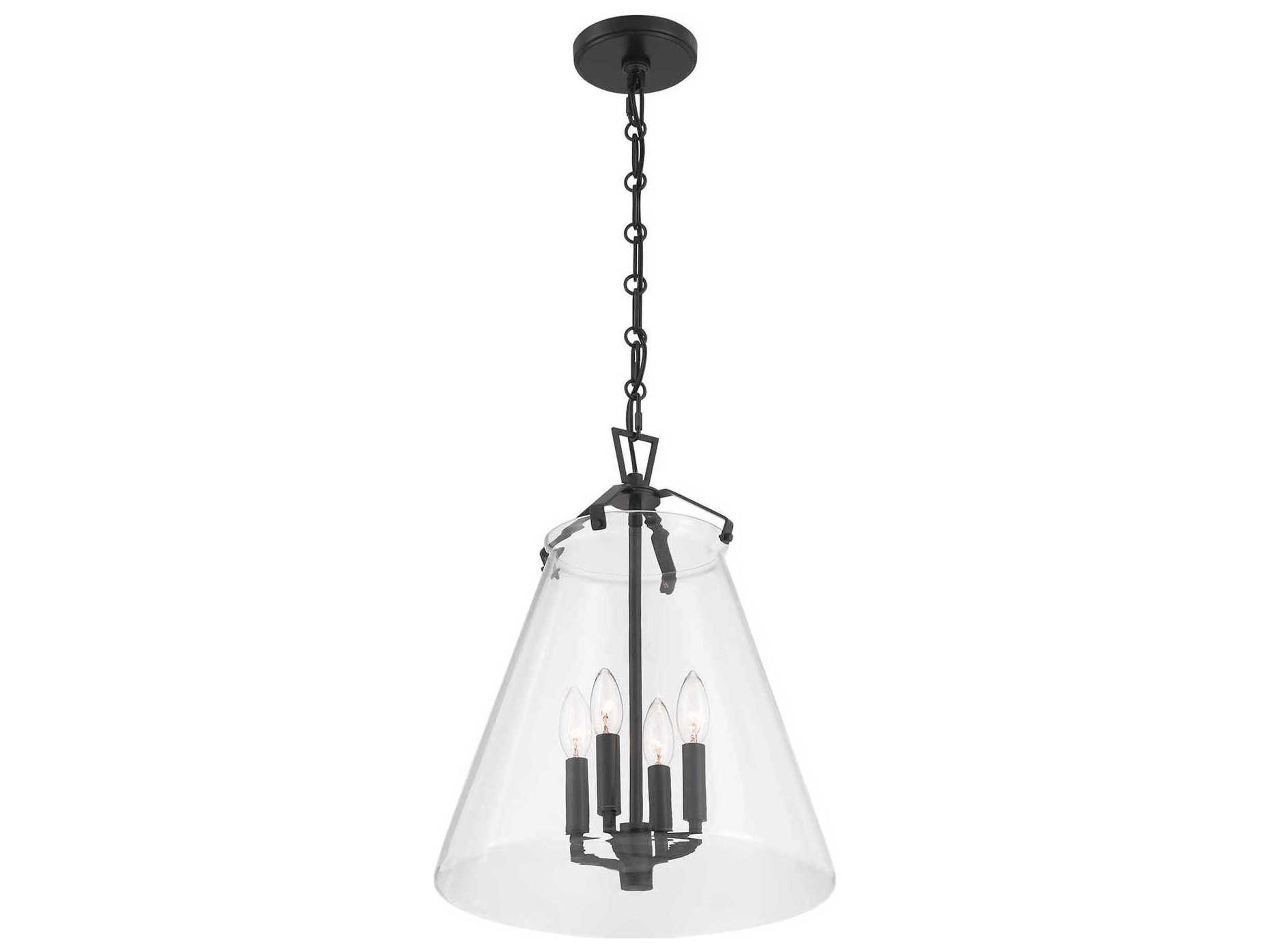 Crystorama Voss 4-Light Matte Black Pendant
