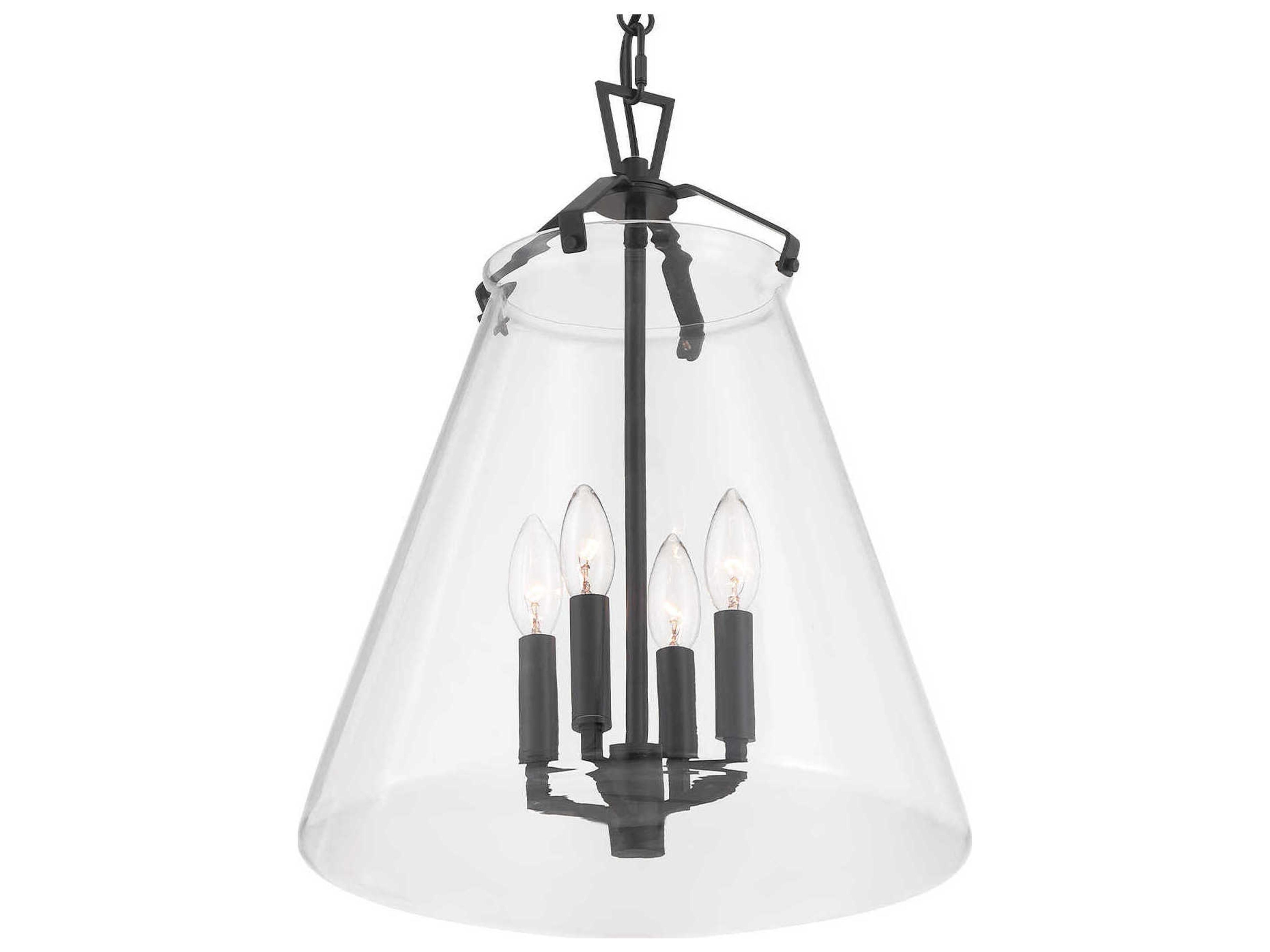 Crystorama Voss 4-Light Matte Black Pendant