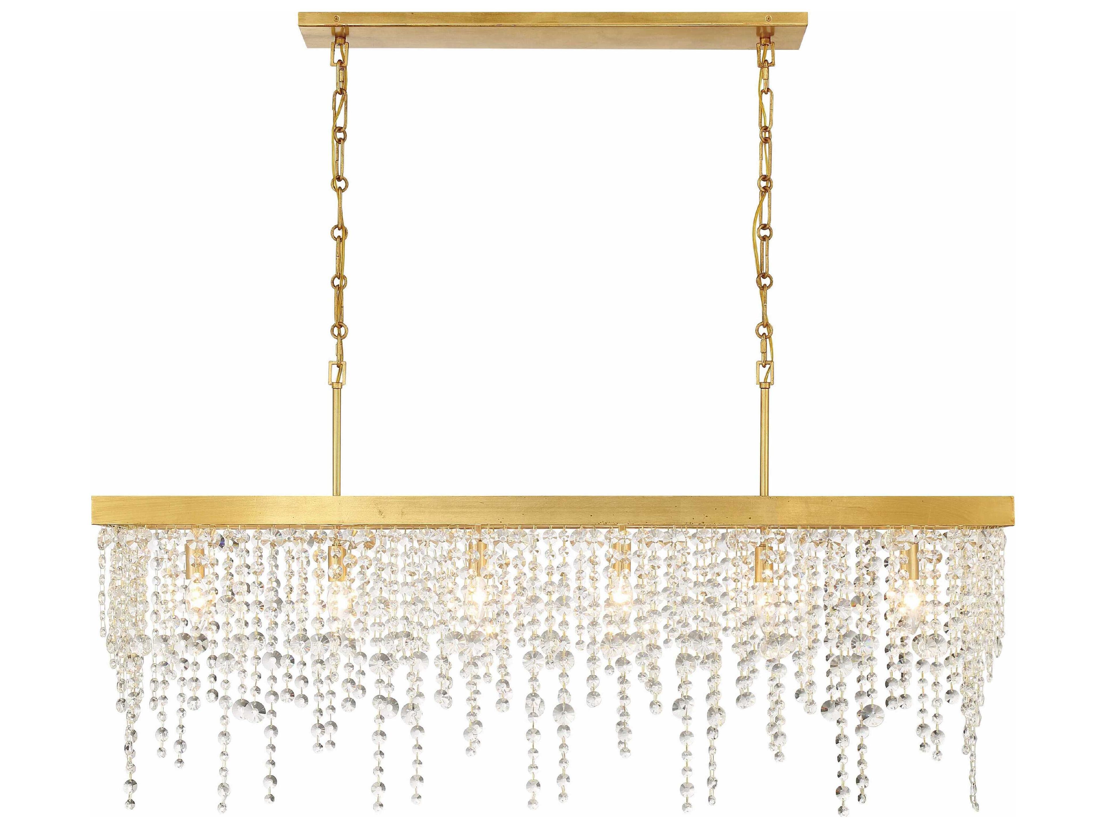 Winham 6-Light Antique Gold Crystal Island Pendant