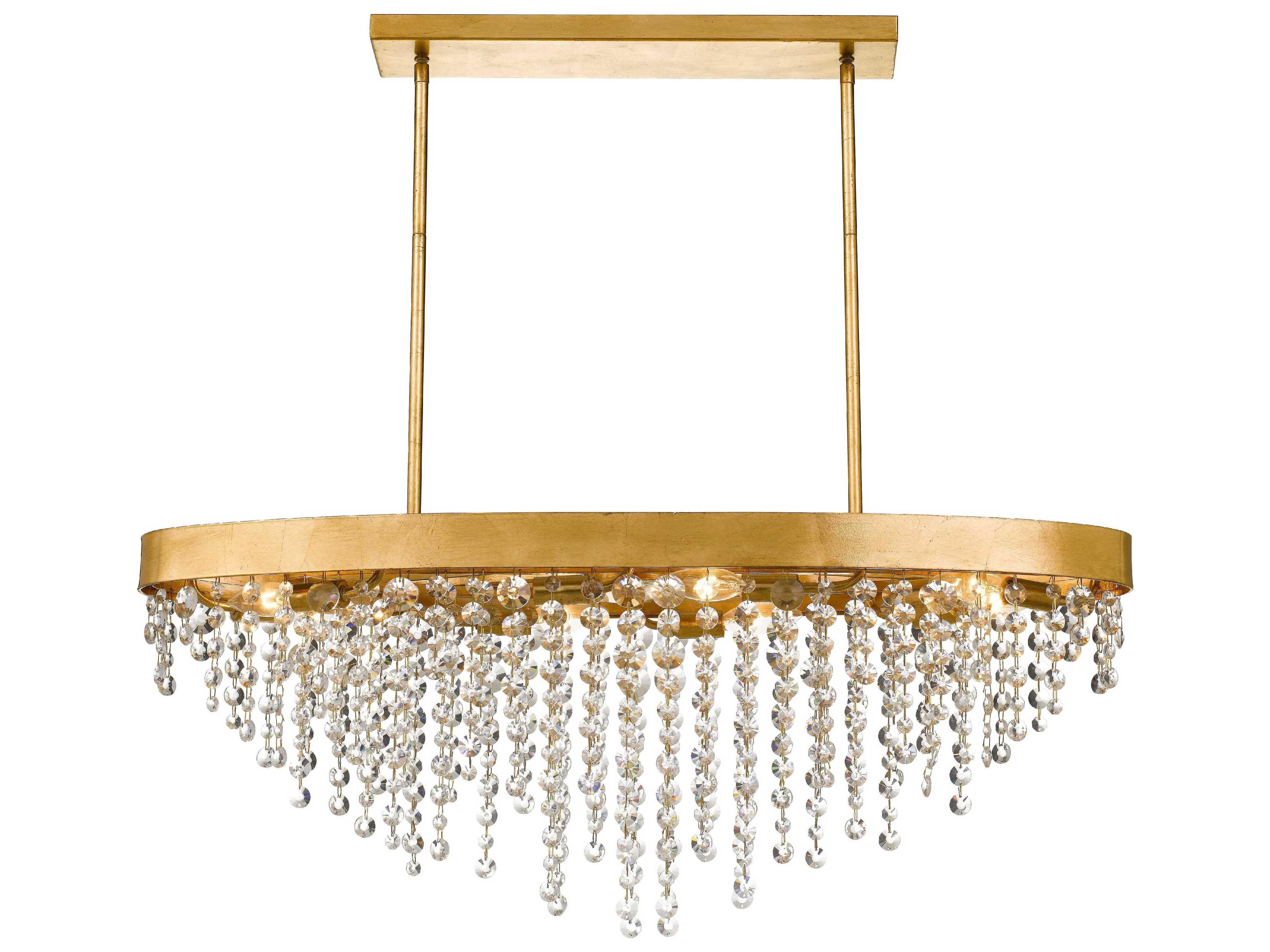 Winham 8-Light Antique Gold Crystal Island Pendant