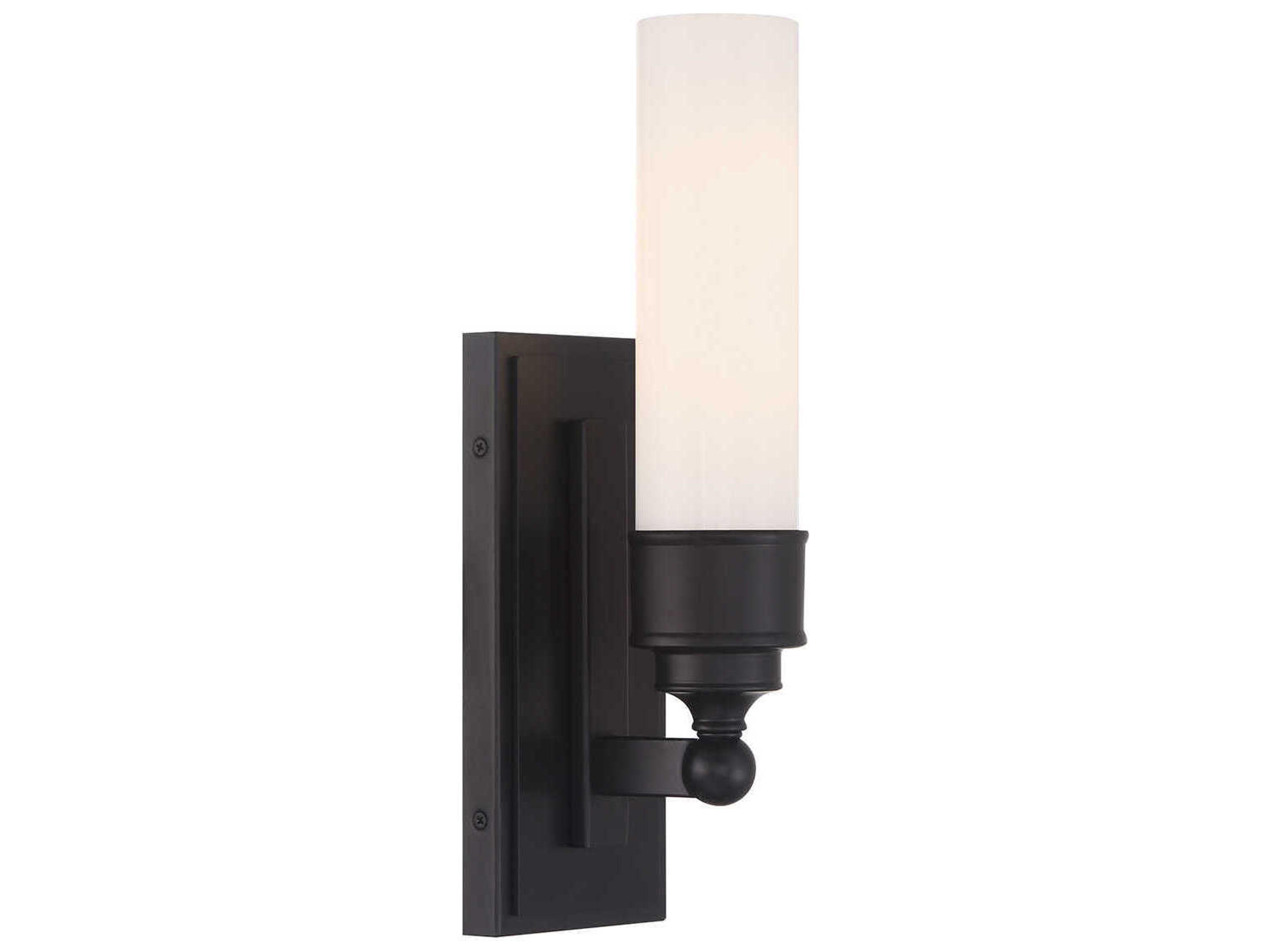Crystorama Wilcox 1-Light Matte Black Wall Sconce