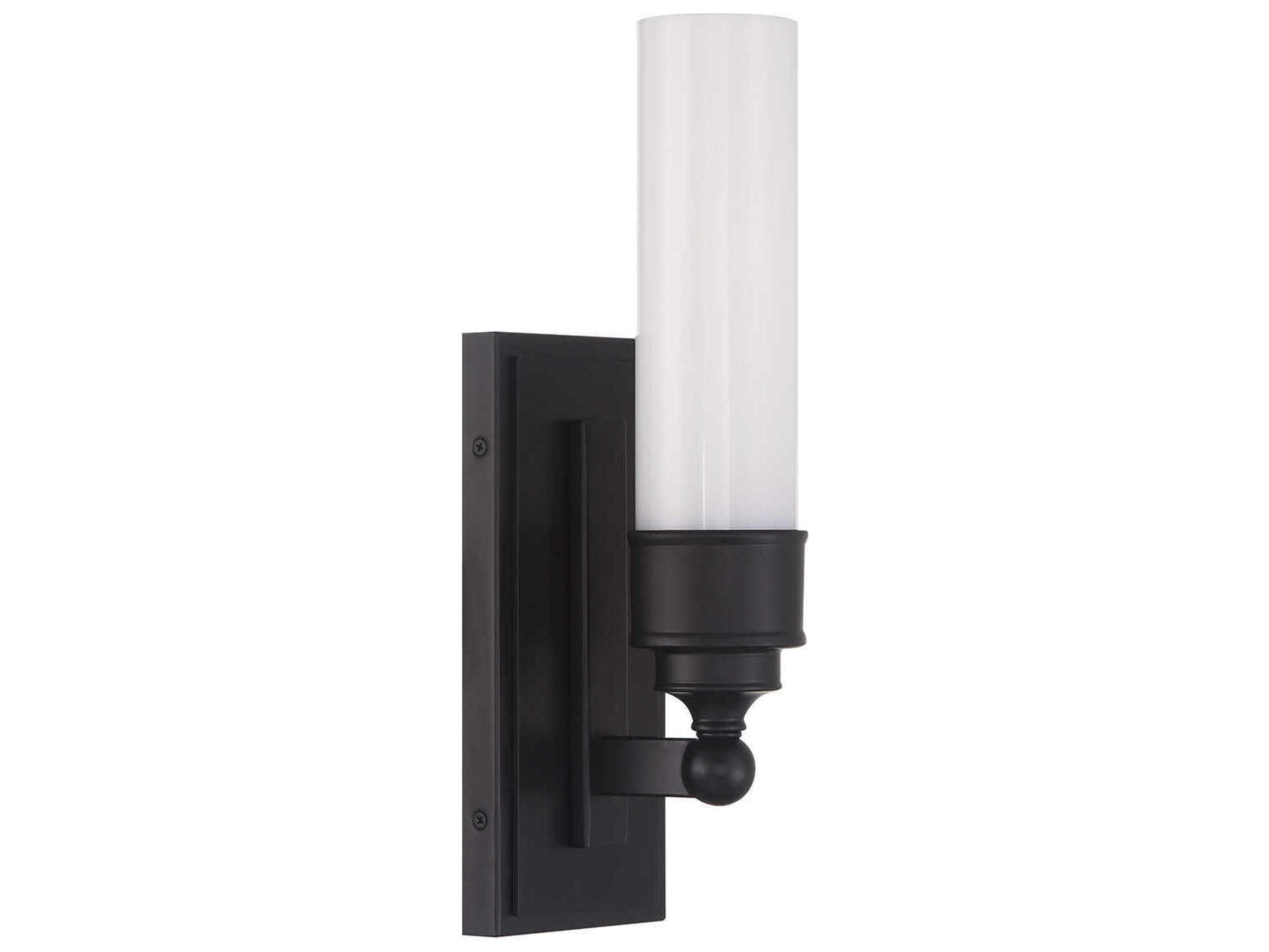 Crystorama Wilcox 1-Light Matte Black Wall Sconce