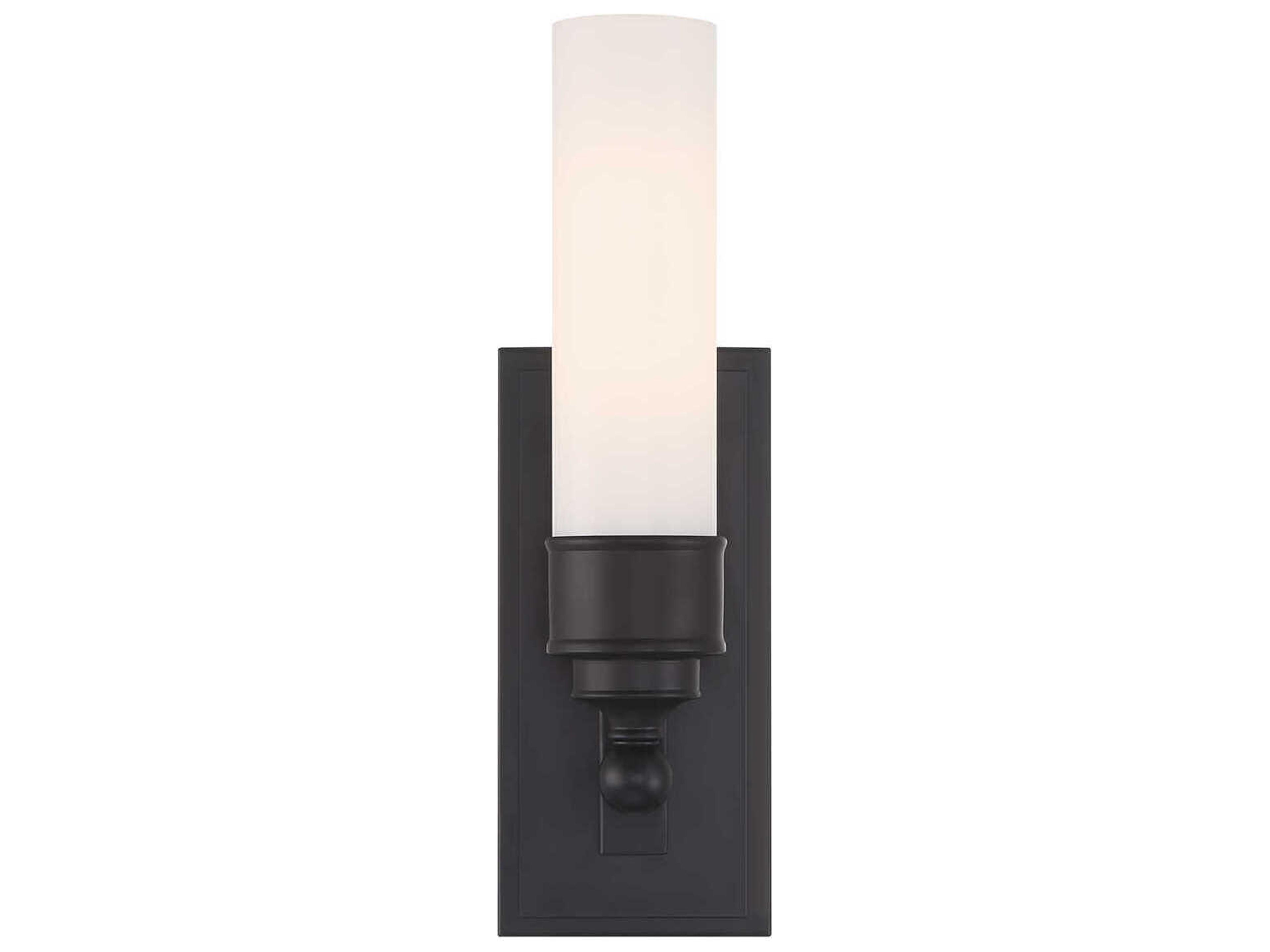 Crystorama Wilcox 1-Light Matte Black Wall Sconce