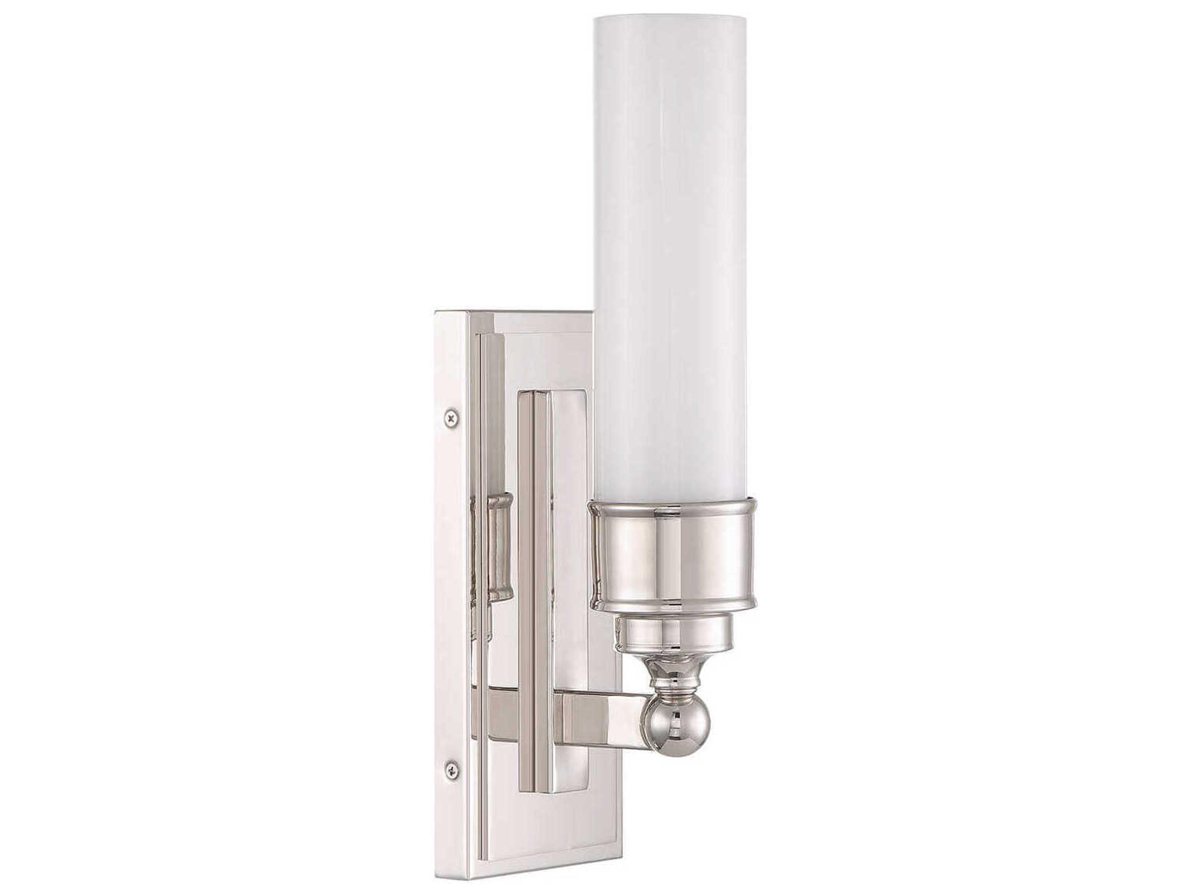 Crystorama Wilcox 1-Light Polished Nickel Silver Wall Sconce