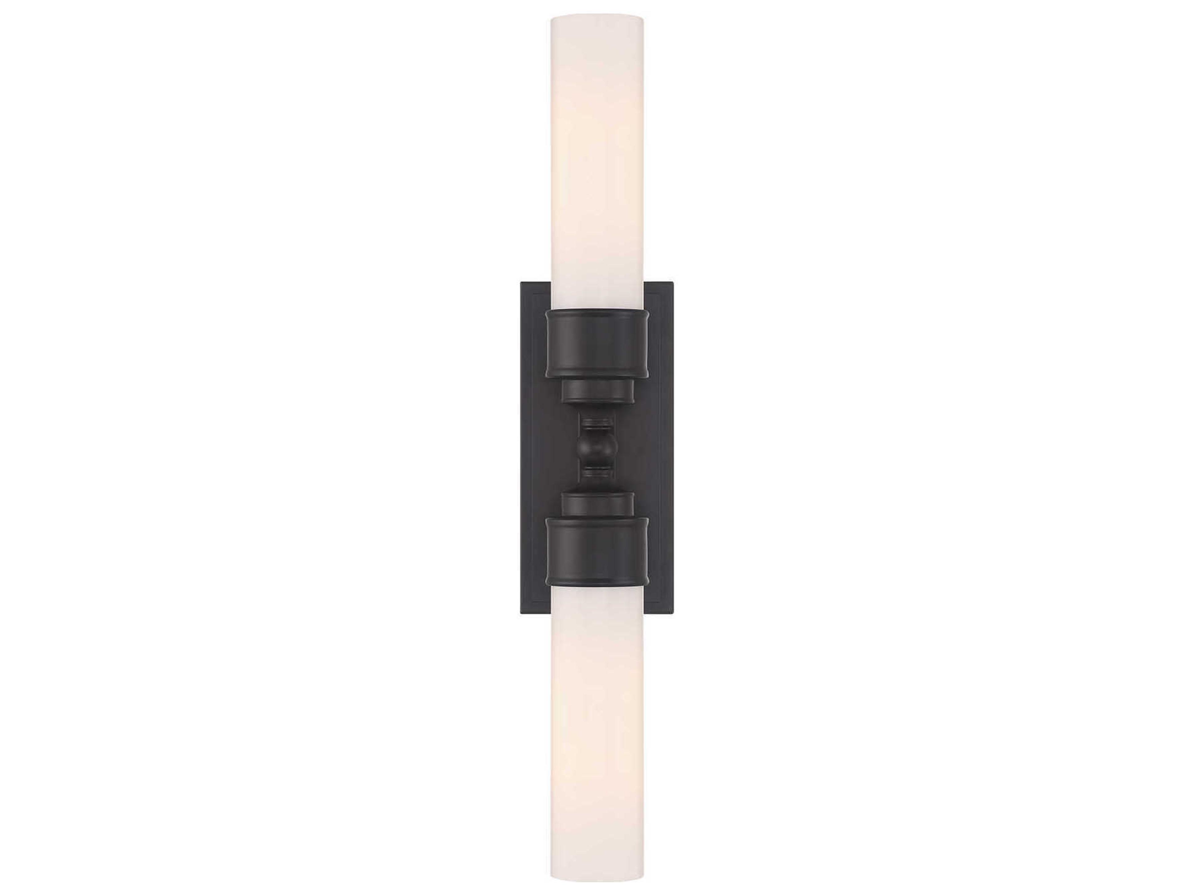 Crystorama Wilcox 2-Light Matte Black Wall Sconce