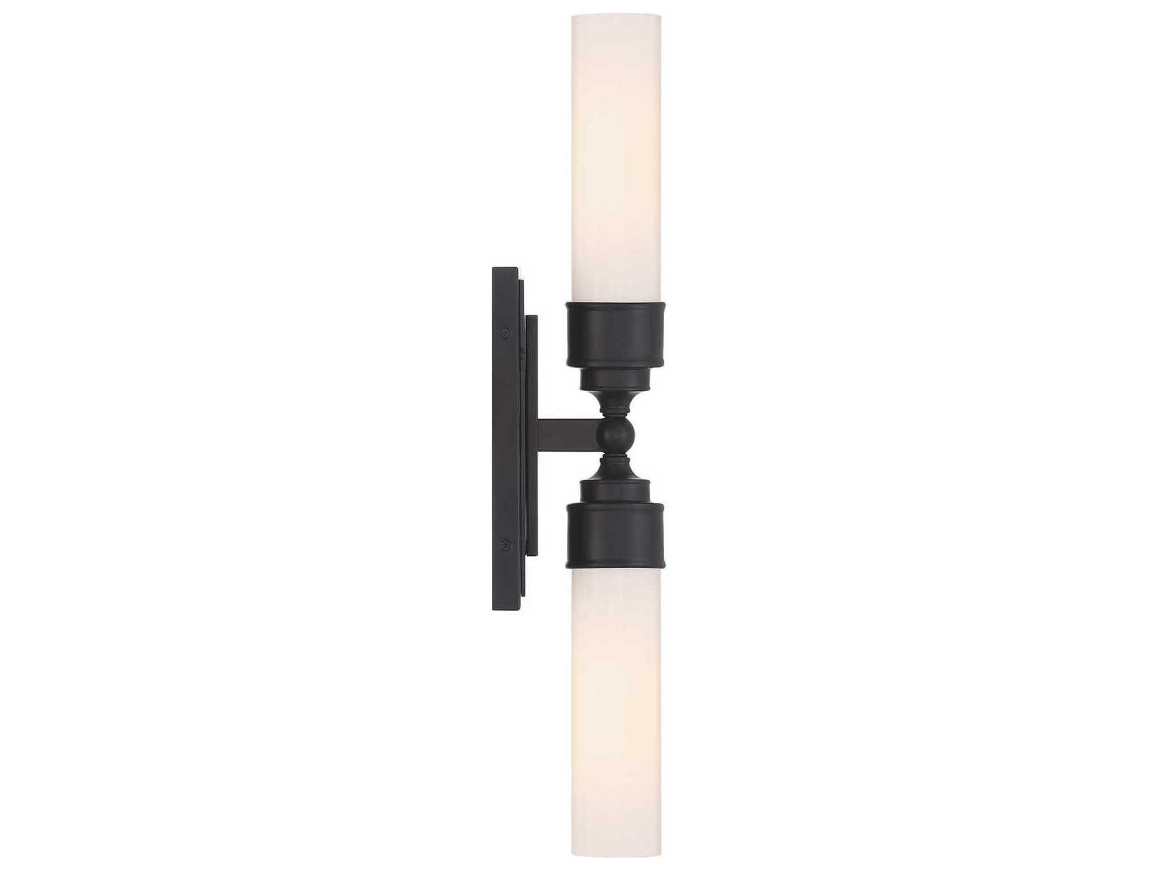 Crystorama Wilcox 2-Light Matte Black Wall Sconce