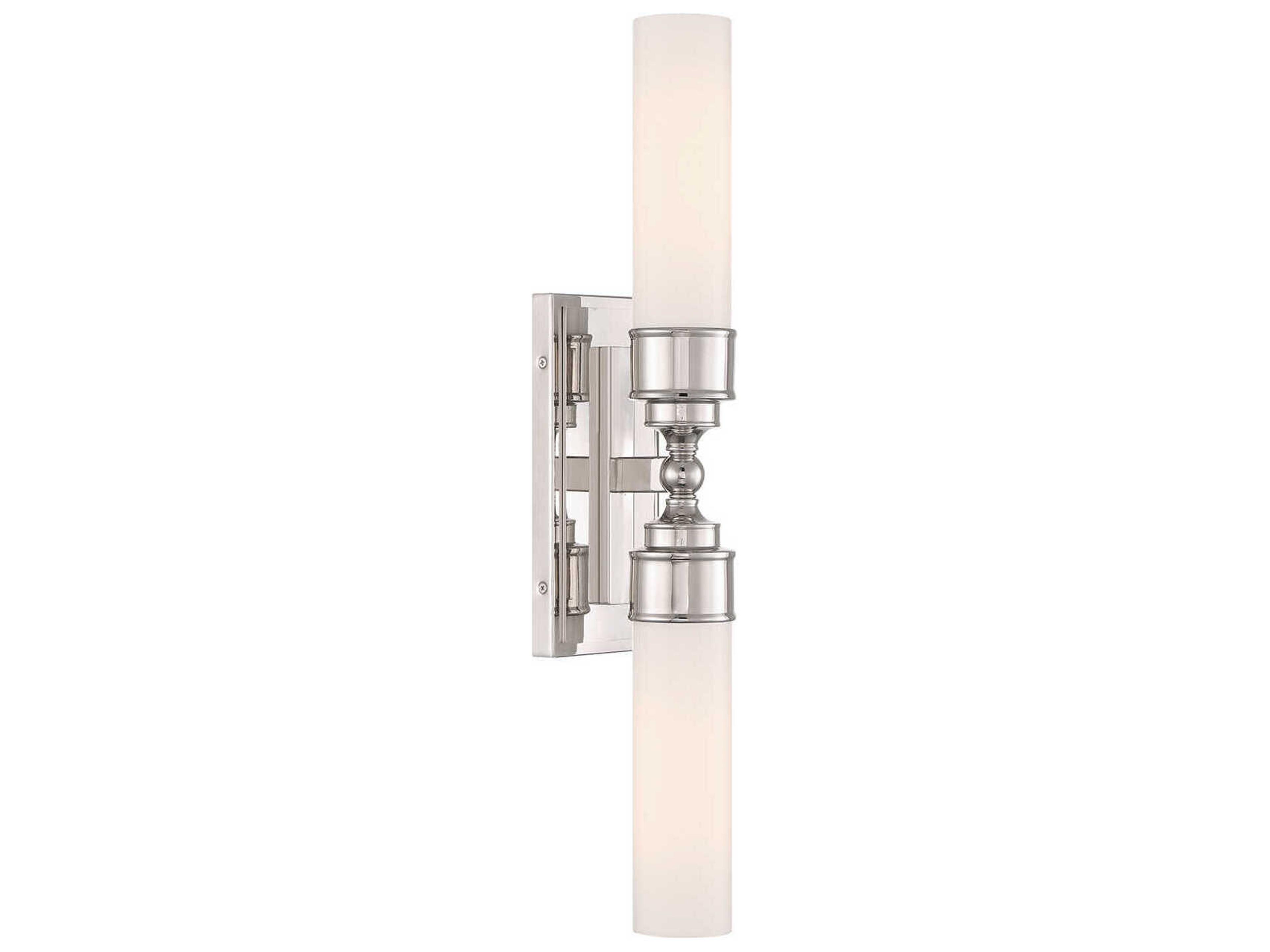 Wilcox 2-Light Polished Nickel Silver Wall Sconce