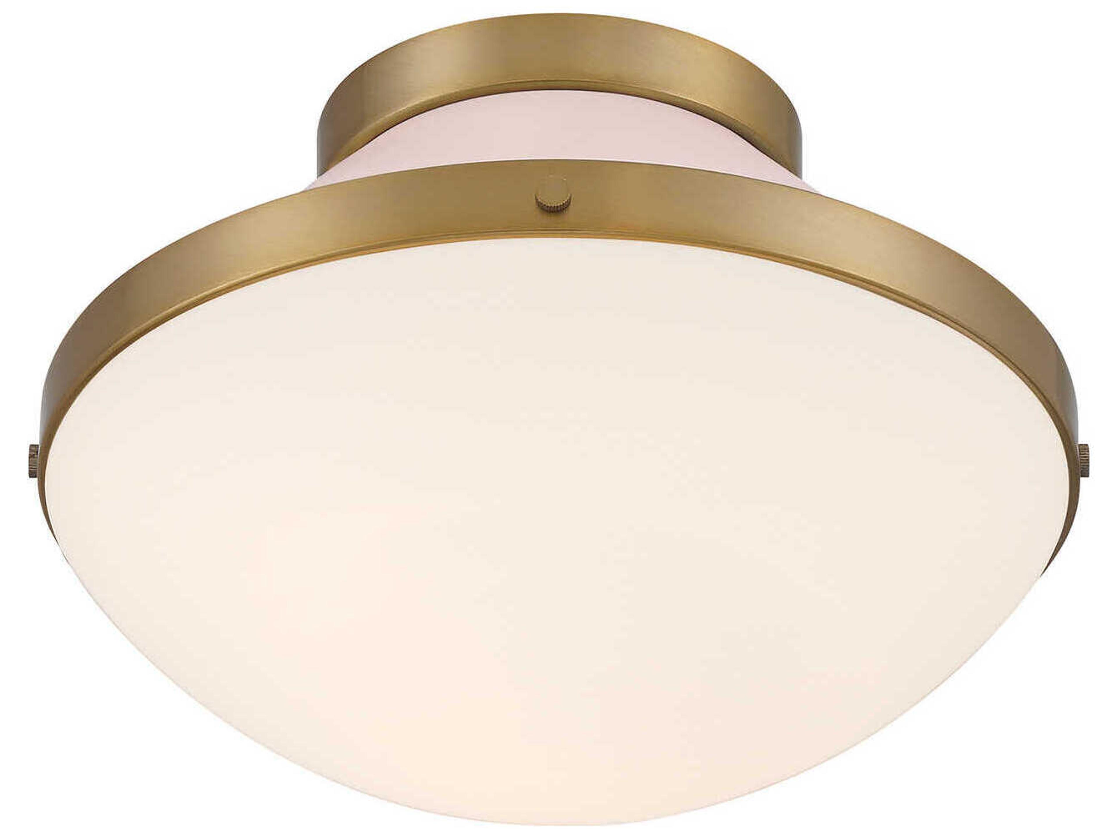 Crystorama Xander 1-Light Vibrant Gold Blush Pink Flush Mount