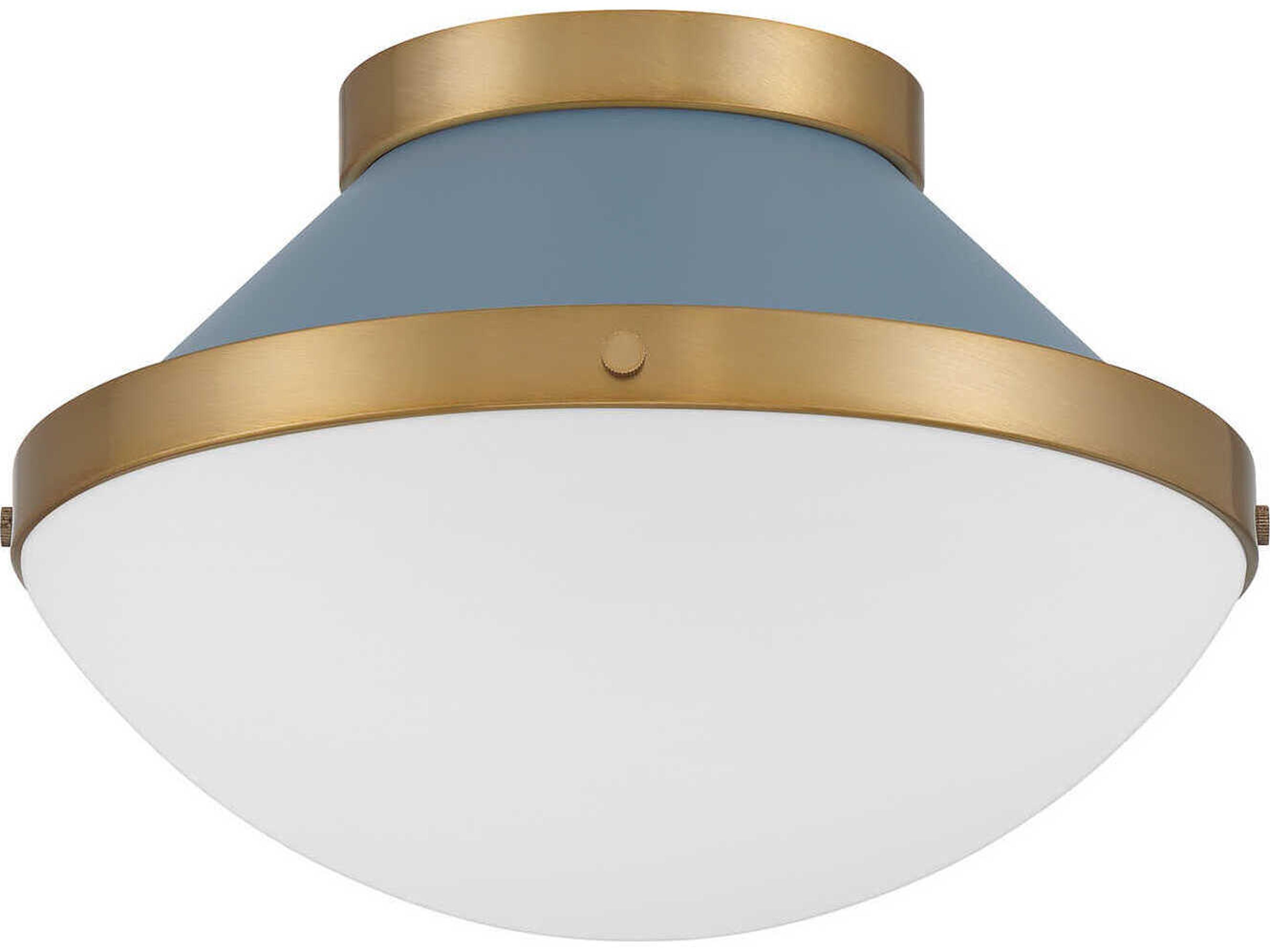 Crystorama Xander 1-Light Vibrant Gold Blue Flush Mount