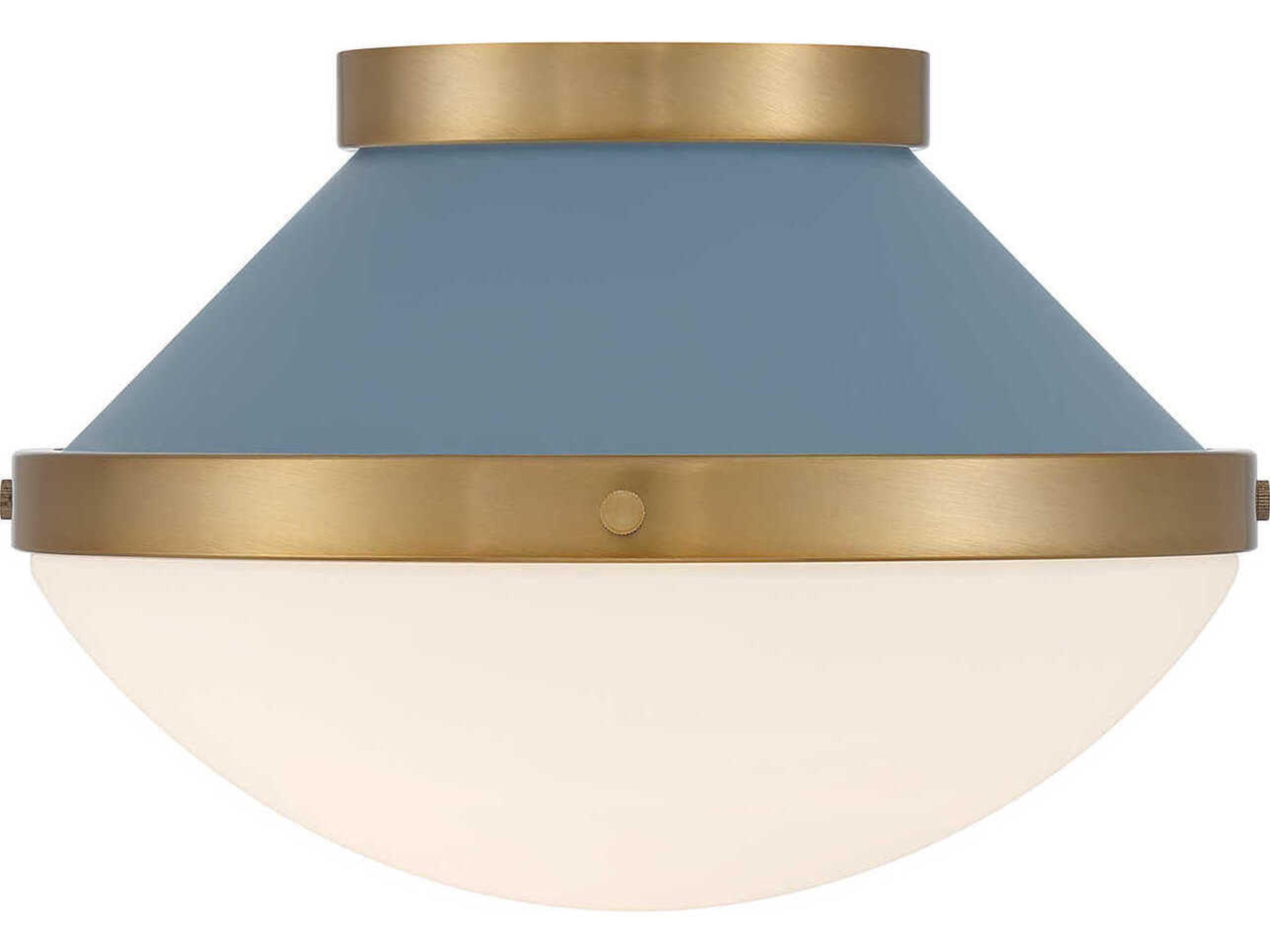 Crystorama Xander 1-Light Vibrant Gold Blue Flush Mount