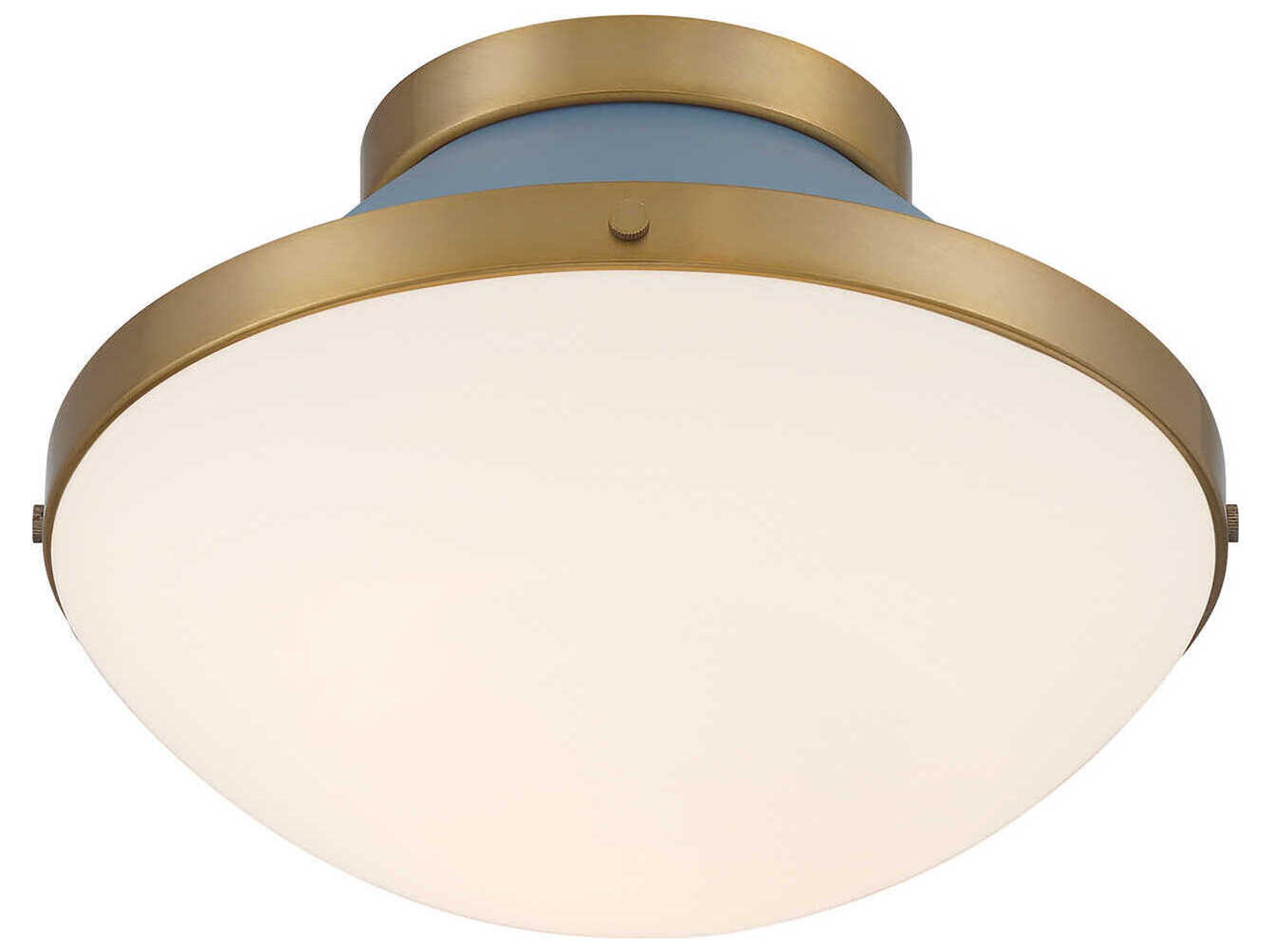 Crystorama Xander 1-Light Vibrant Gold Blue Flush Mount