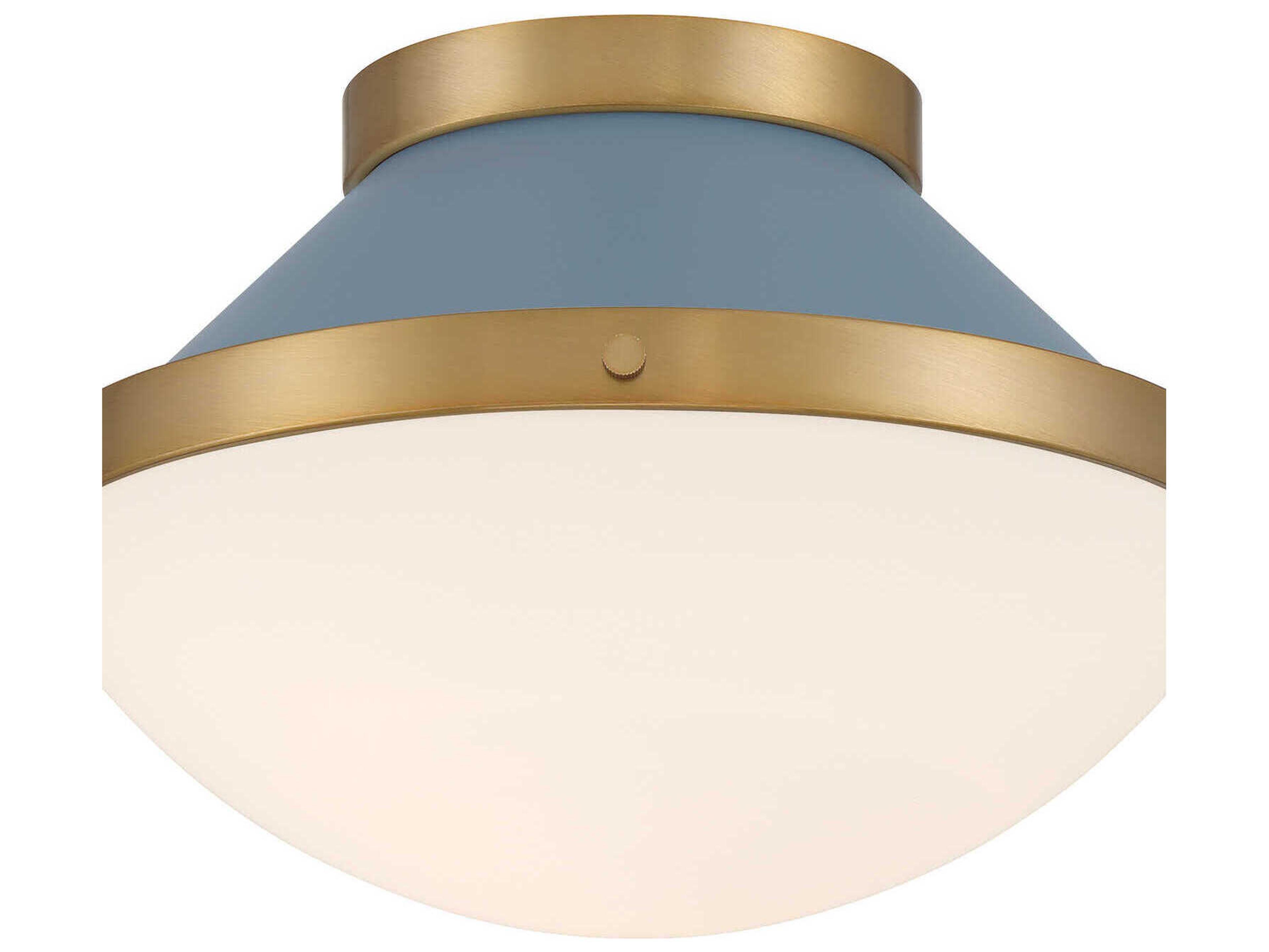 Crystorama Xander 1-Light Vibrant Gold Blue Flush Mount