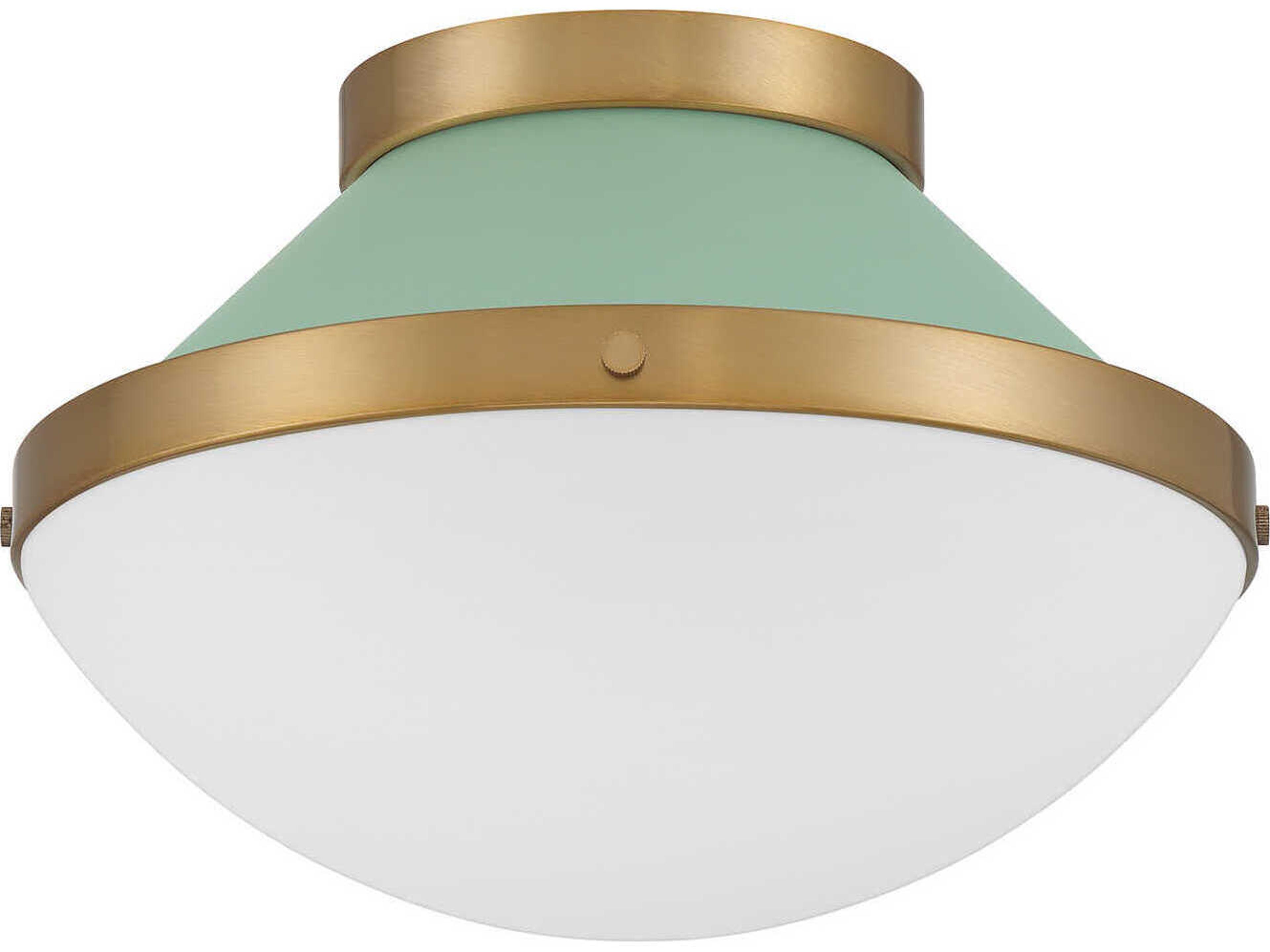 Crystorama Xander 1-Light Vibrant Gold Green Flush Mount