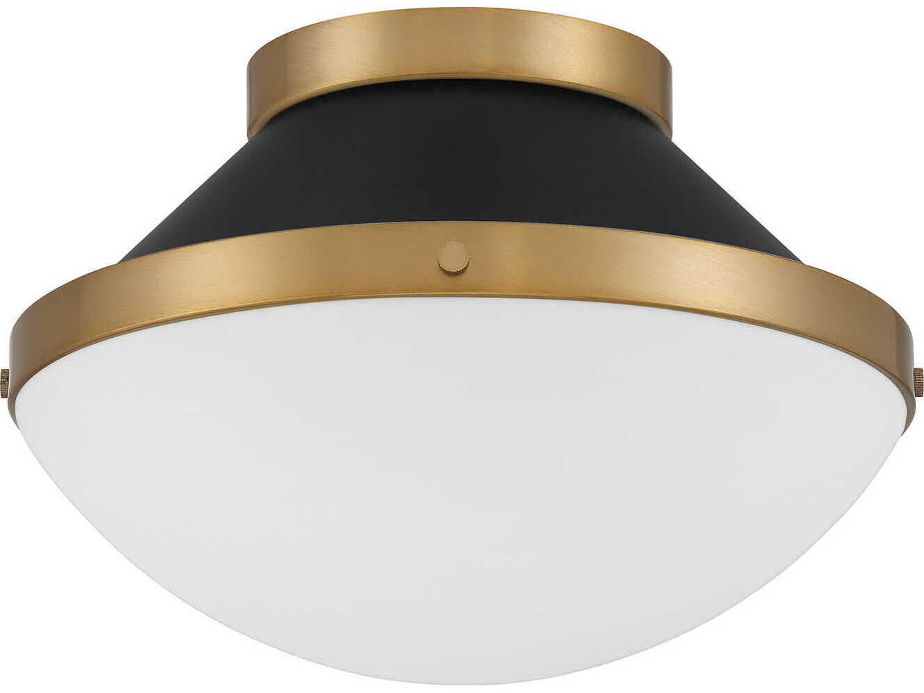 Crystorama Xander 1-Light Vibrant Gold Matte Black Flush Mount