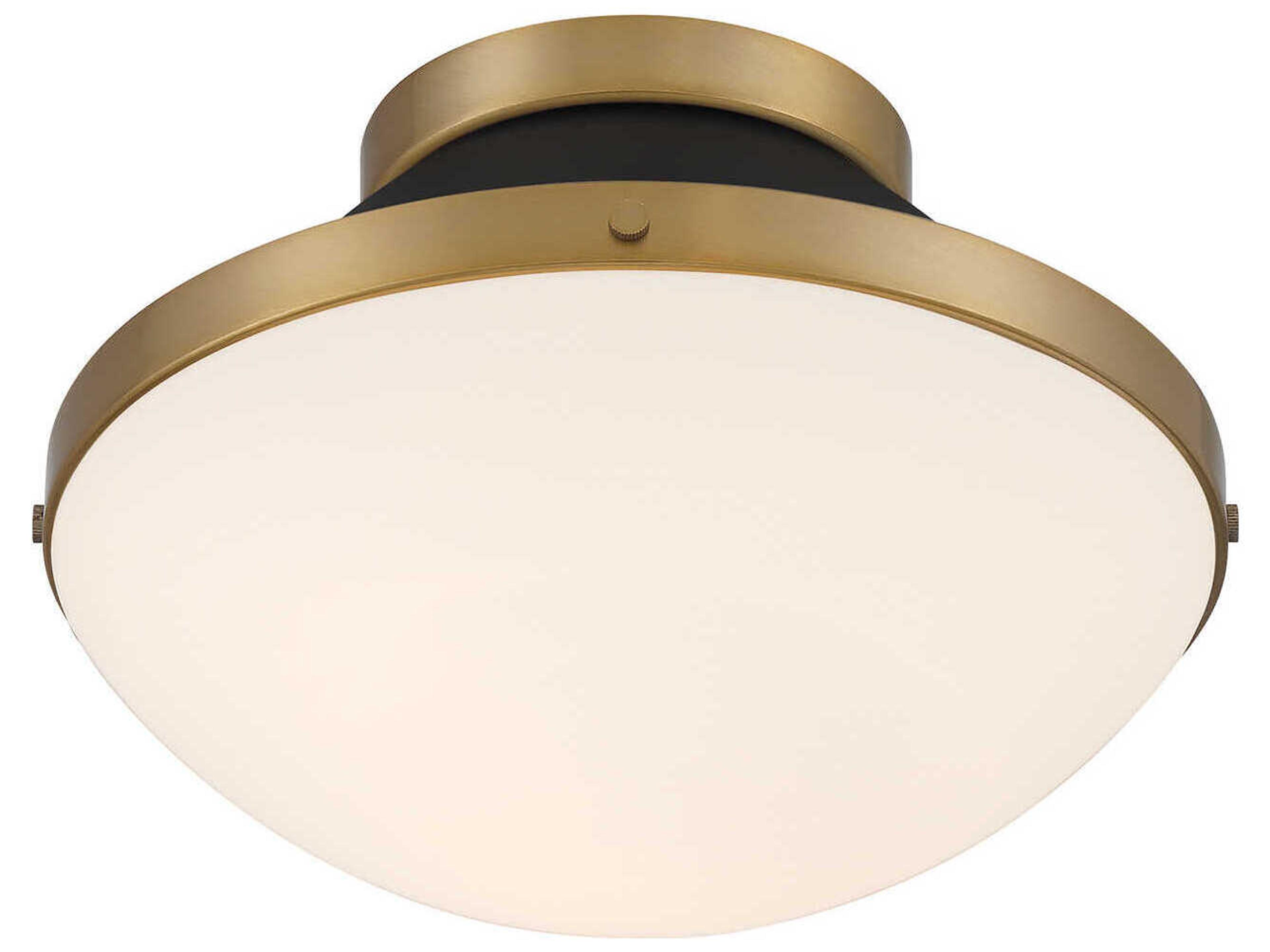 Crystorama Xander 1-Light Vibrant Gold Matte Black Flush Mount