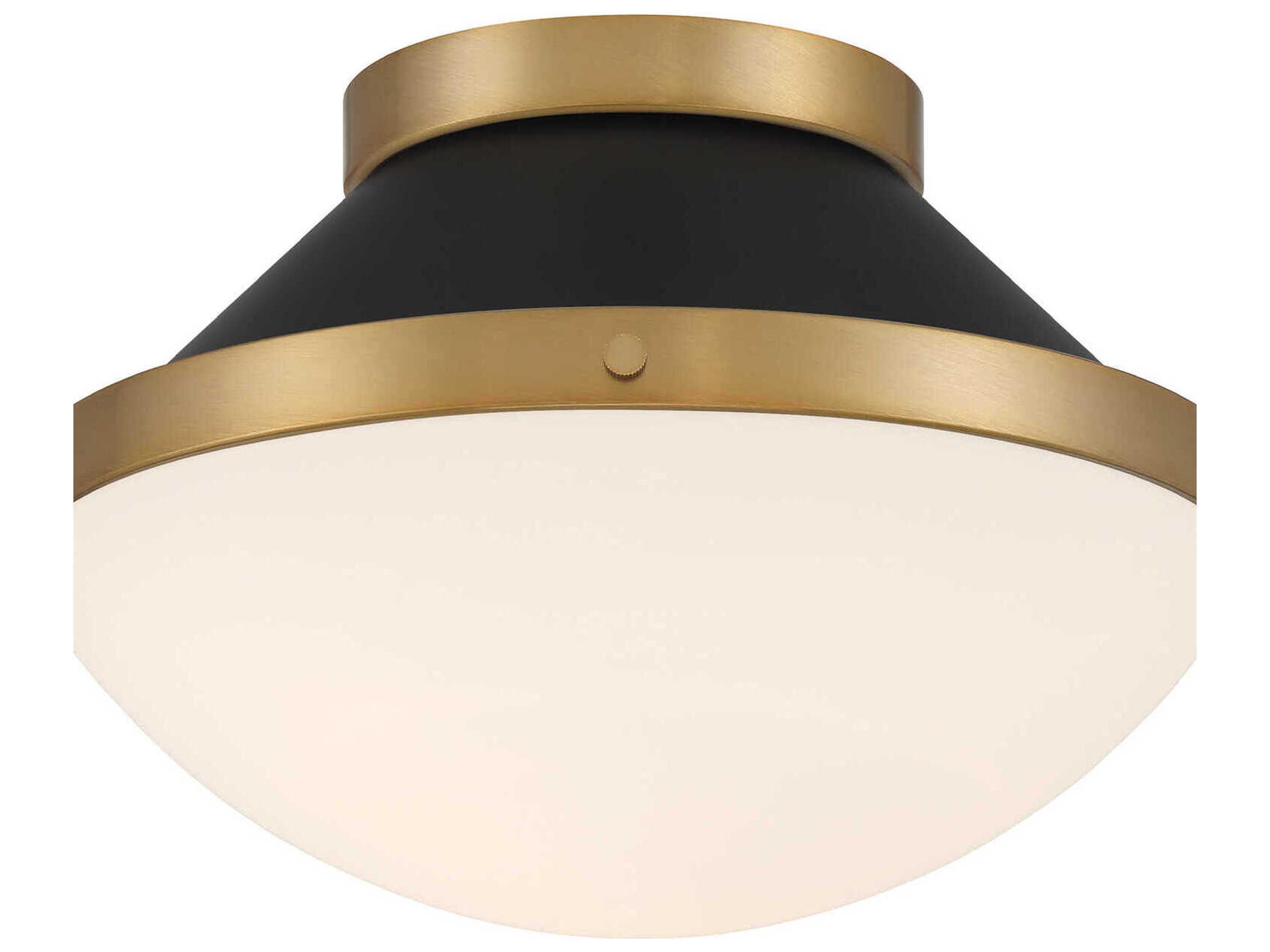 Crystorama Xander 1-Light Vibrant Gold Matte Black Flush Mount