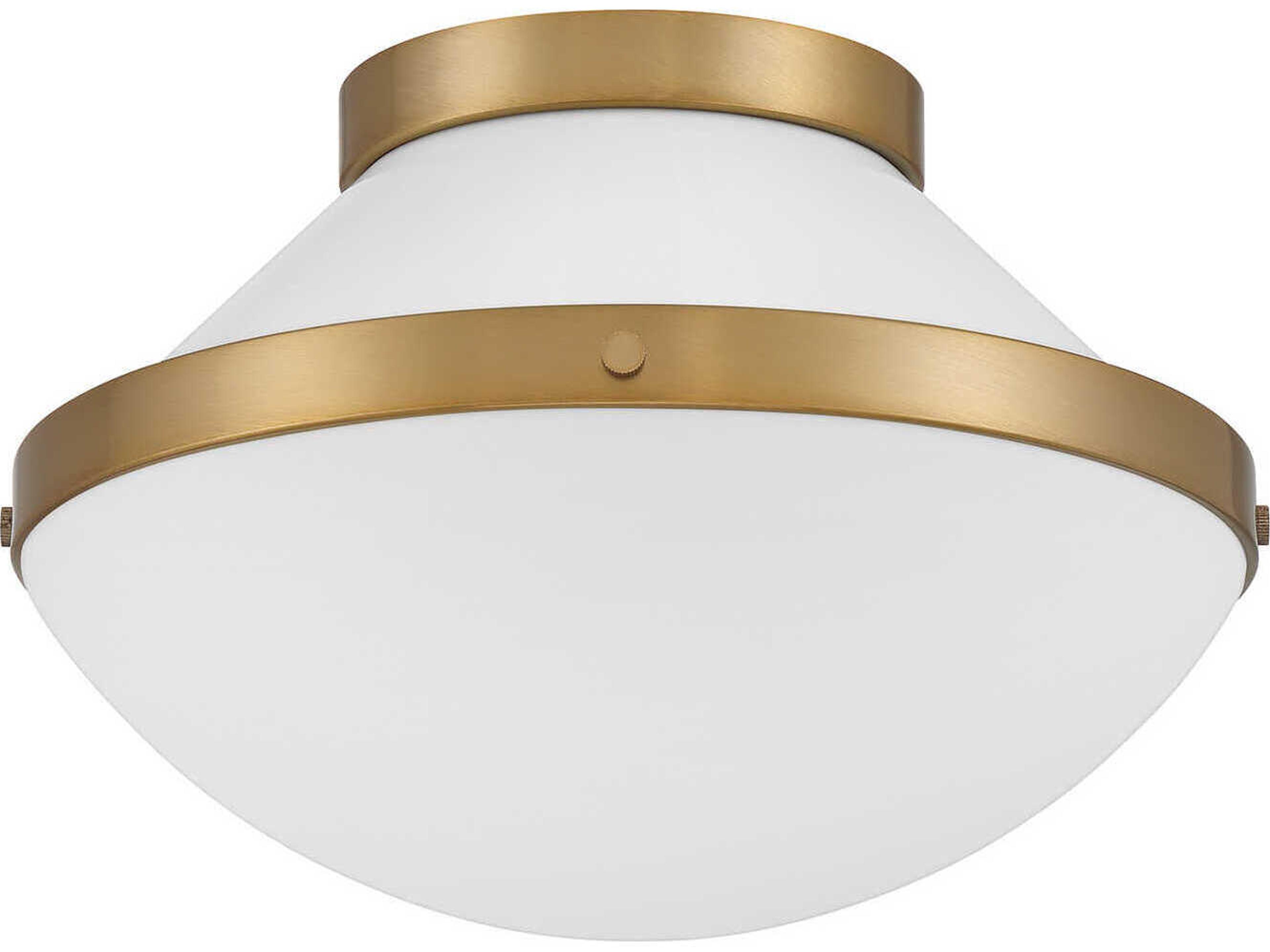 Crystorama Xander 1-Light Vibrant Gold White Flush Mount
