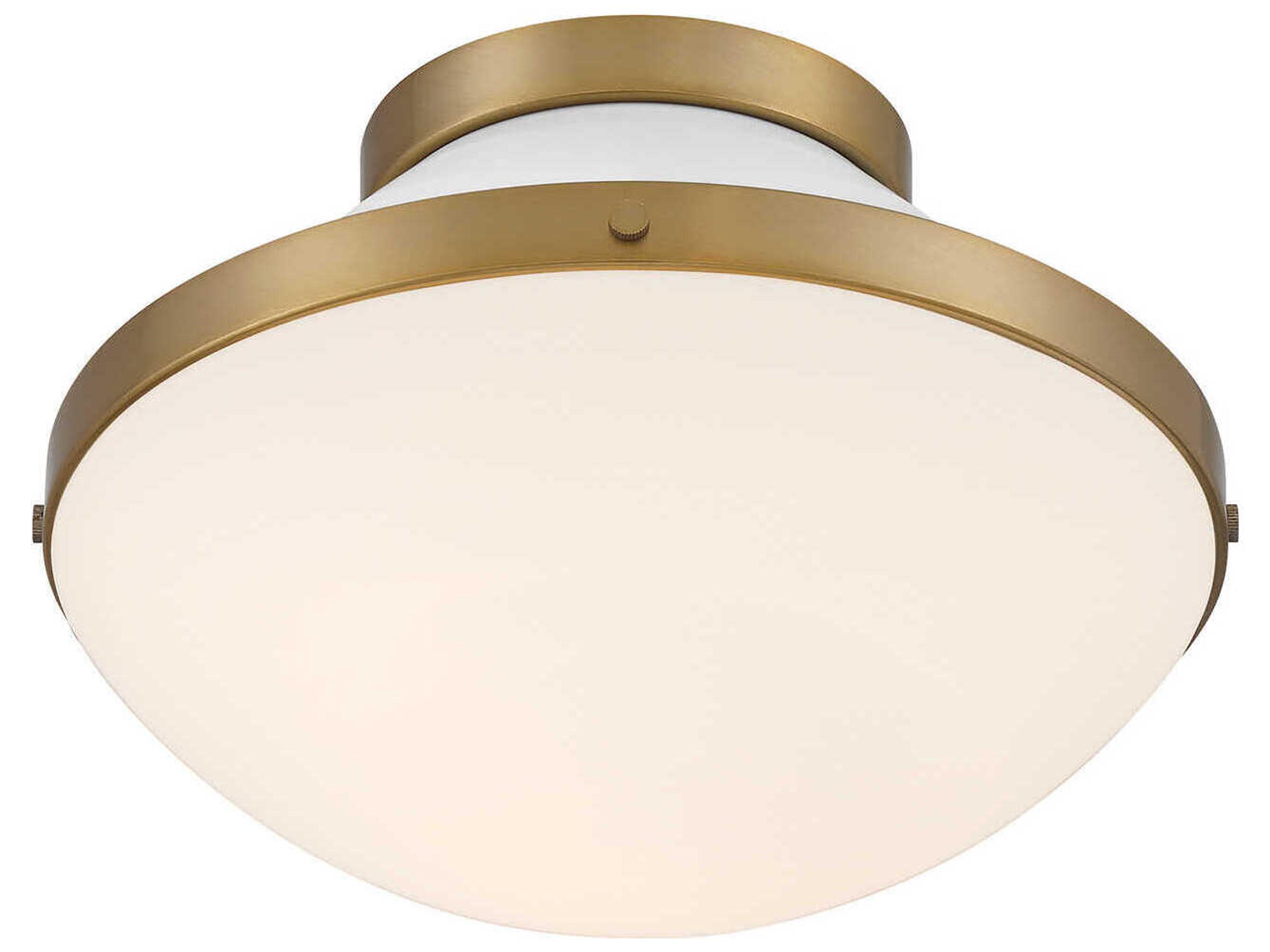 Crystorama Xander 1-Light Vibrant Gold White Flush Mount