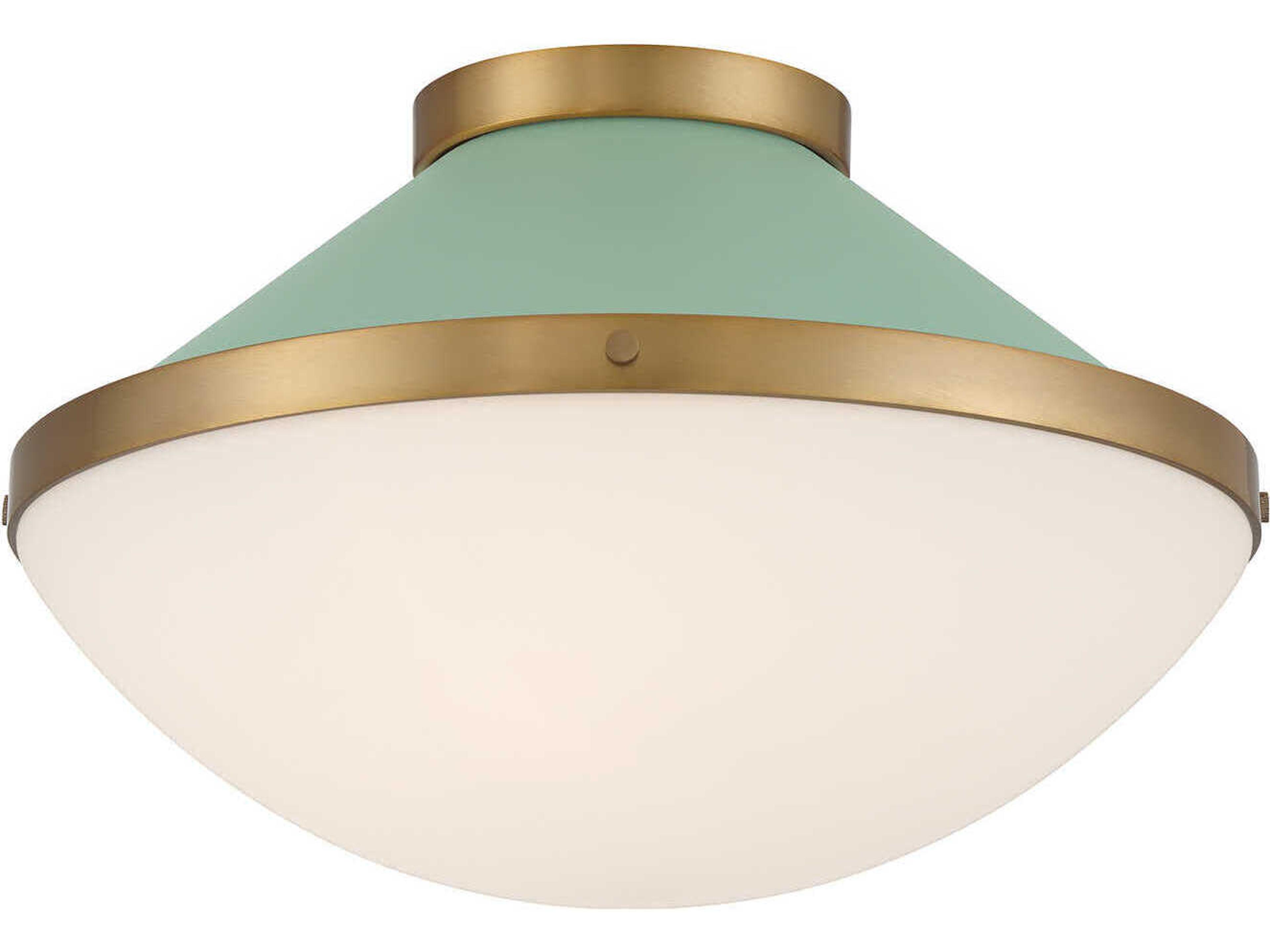 Xander 2-Light Vibrant Gold Green Flush Mount