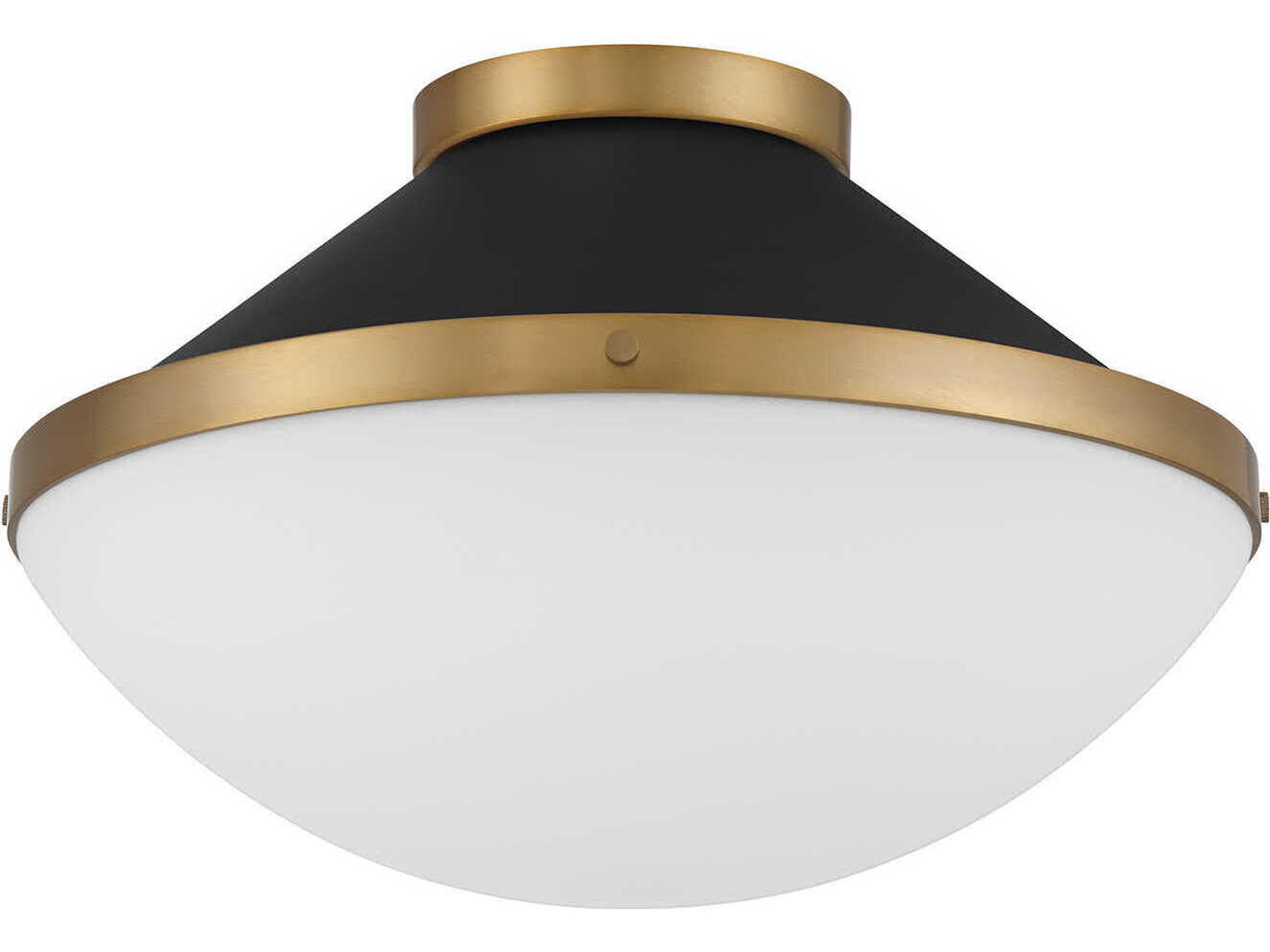 Crystorama Xander 2-Light Vibrant Gold Matte Black Flush Mount