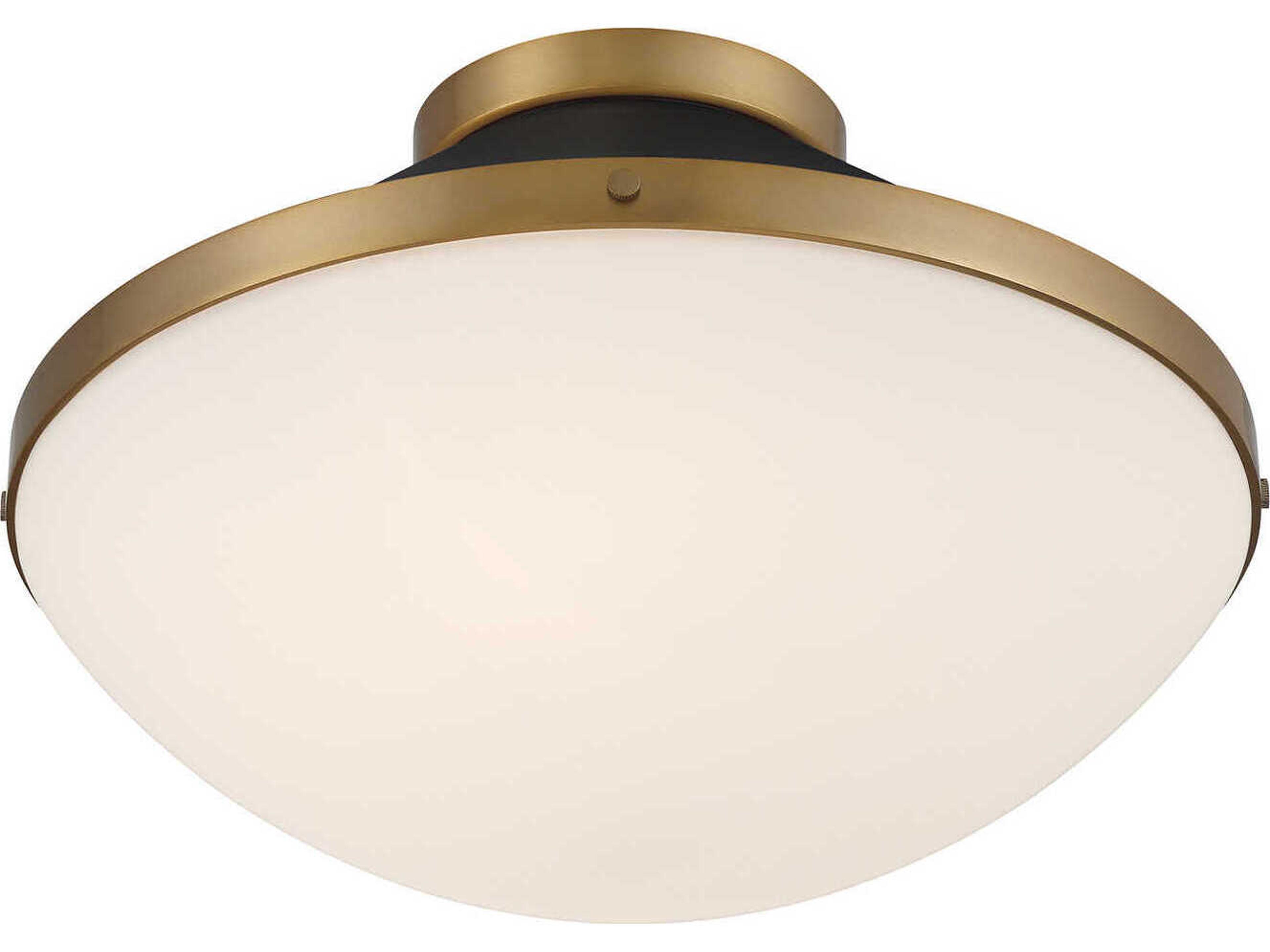 Crystorama Xander 2-Light Vibrant Gold Matte Black Flush Mount