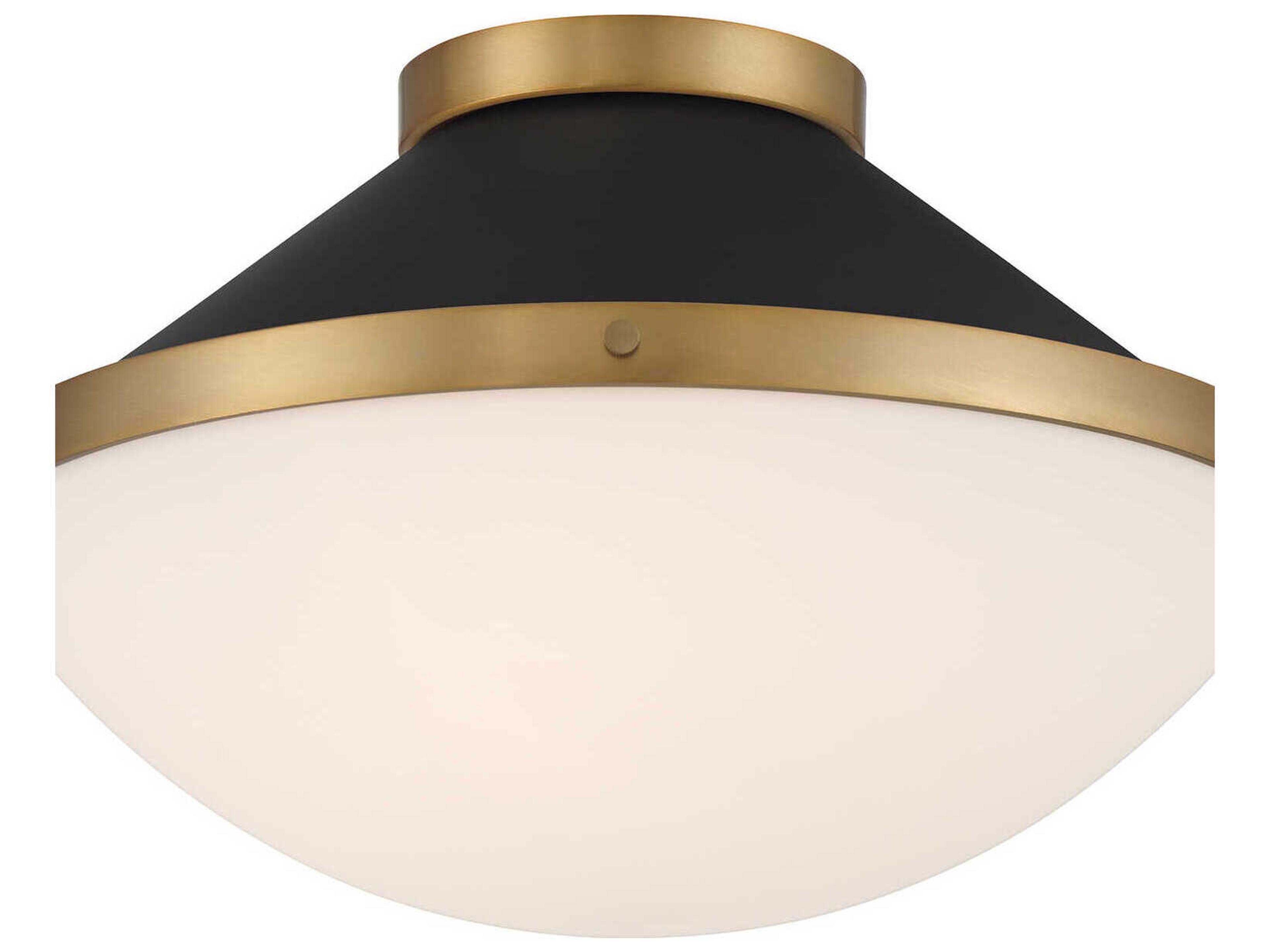 Crystorama Xander 2-Light Vibrant Gold Matte Black Flush Mount