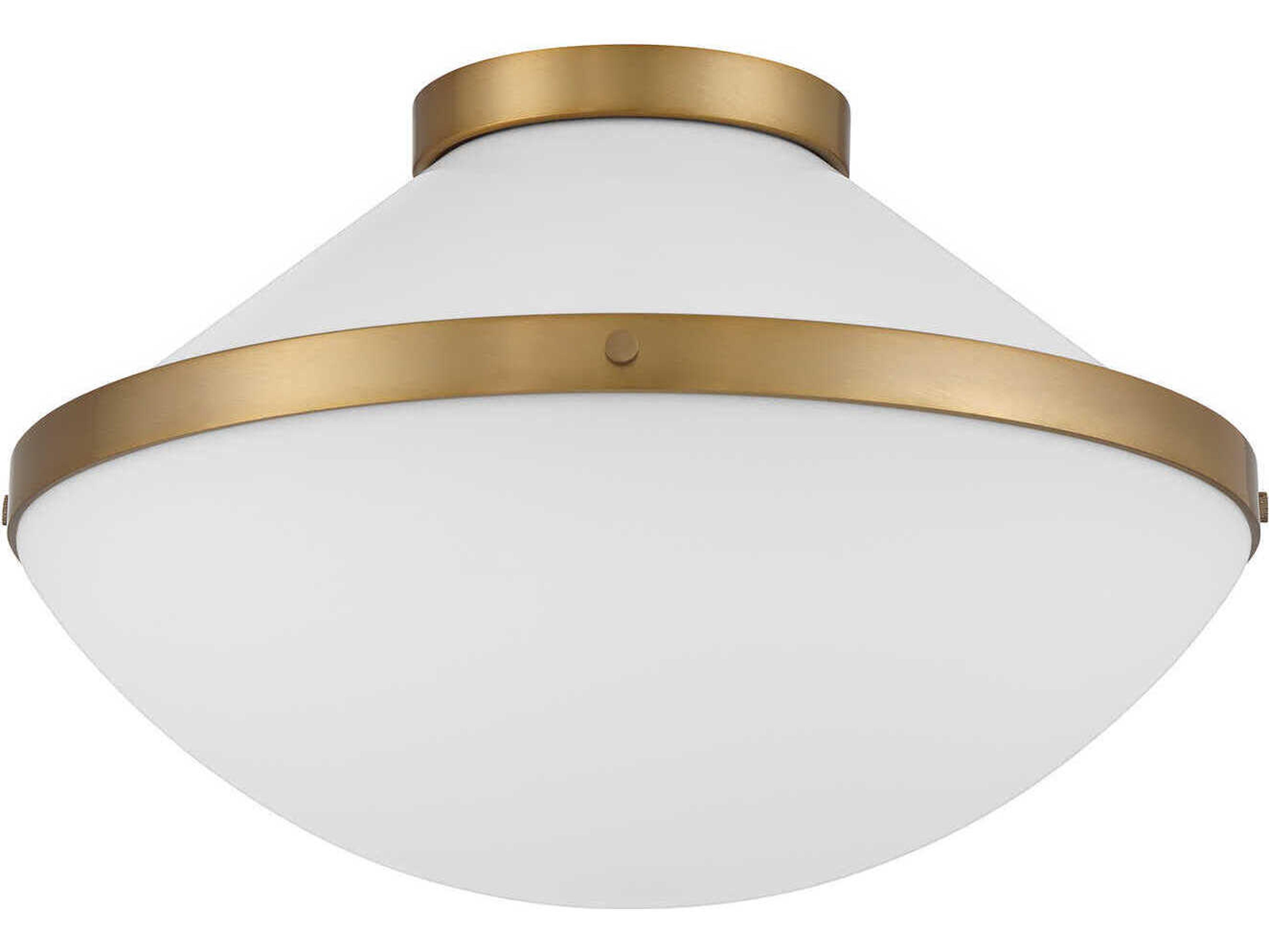 Crystorama Xander 2-Light Vibrant Gold White Flush Mount