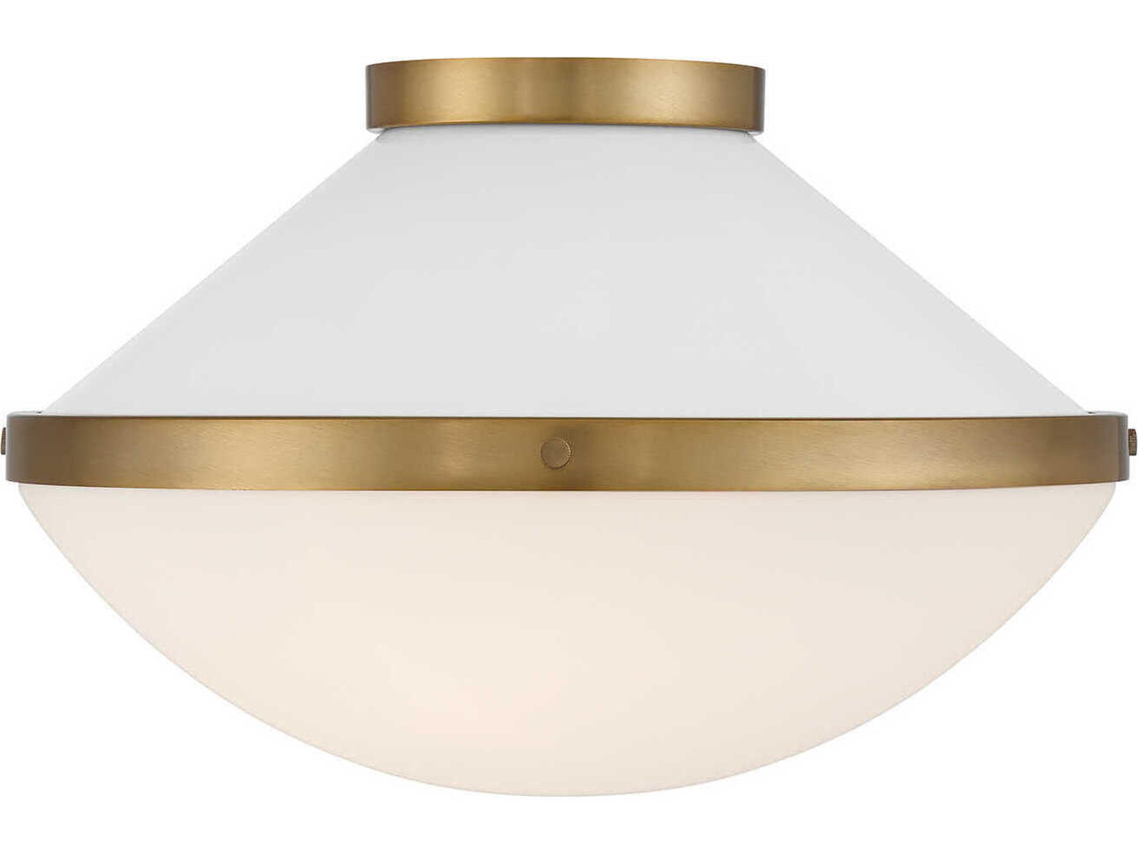 Crystorama Xander 2-Light Vibrant Gold White Flush Mount