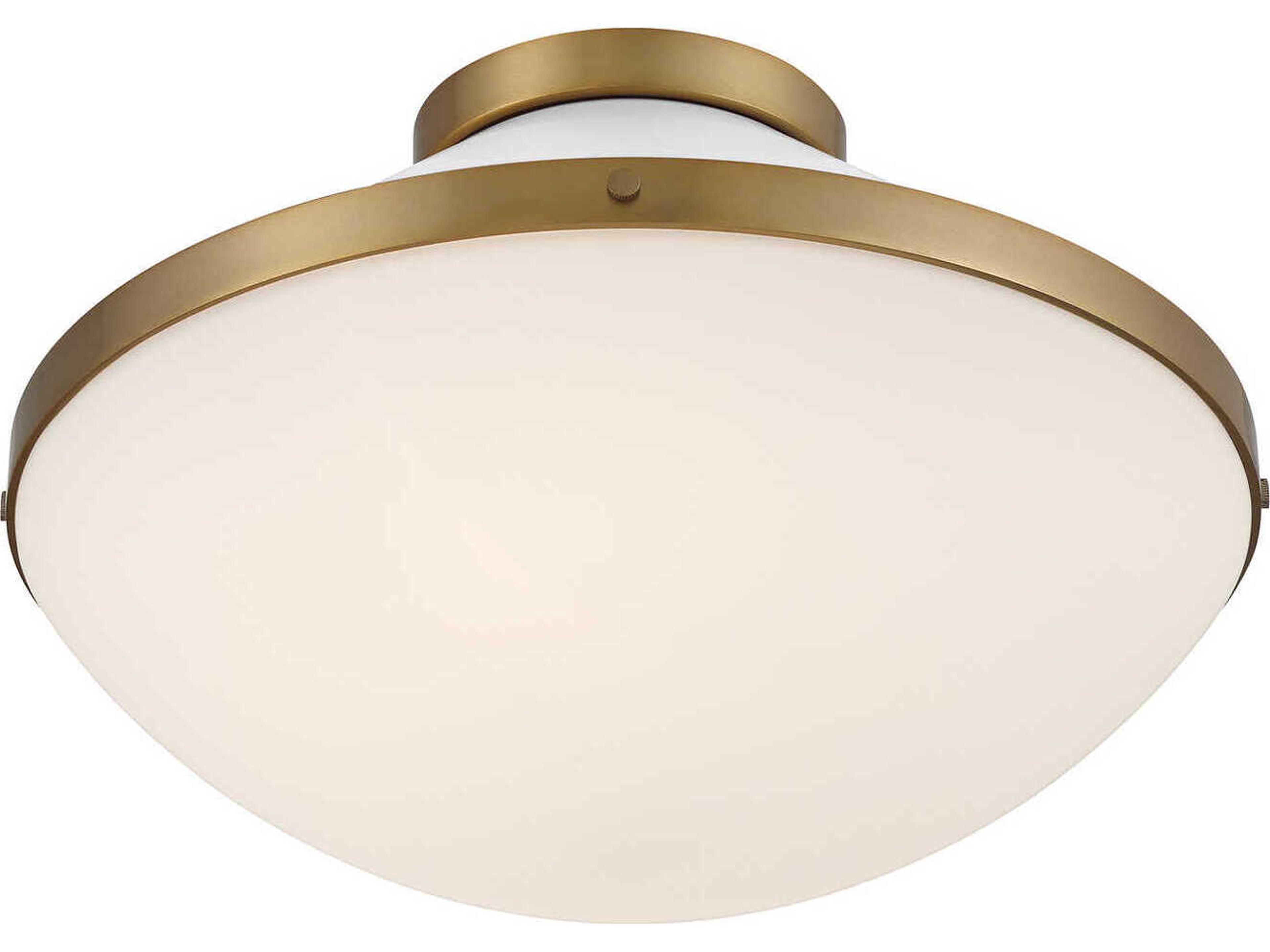 Crystorama Xander 2-Light Vibrant Gold White Flush Mount