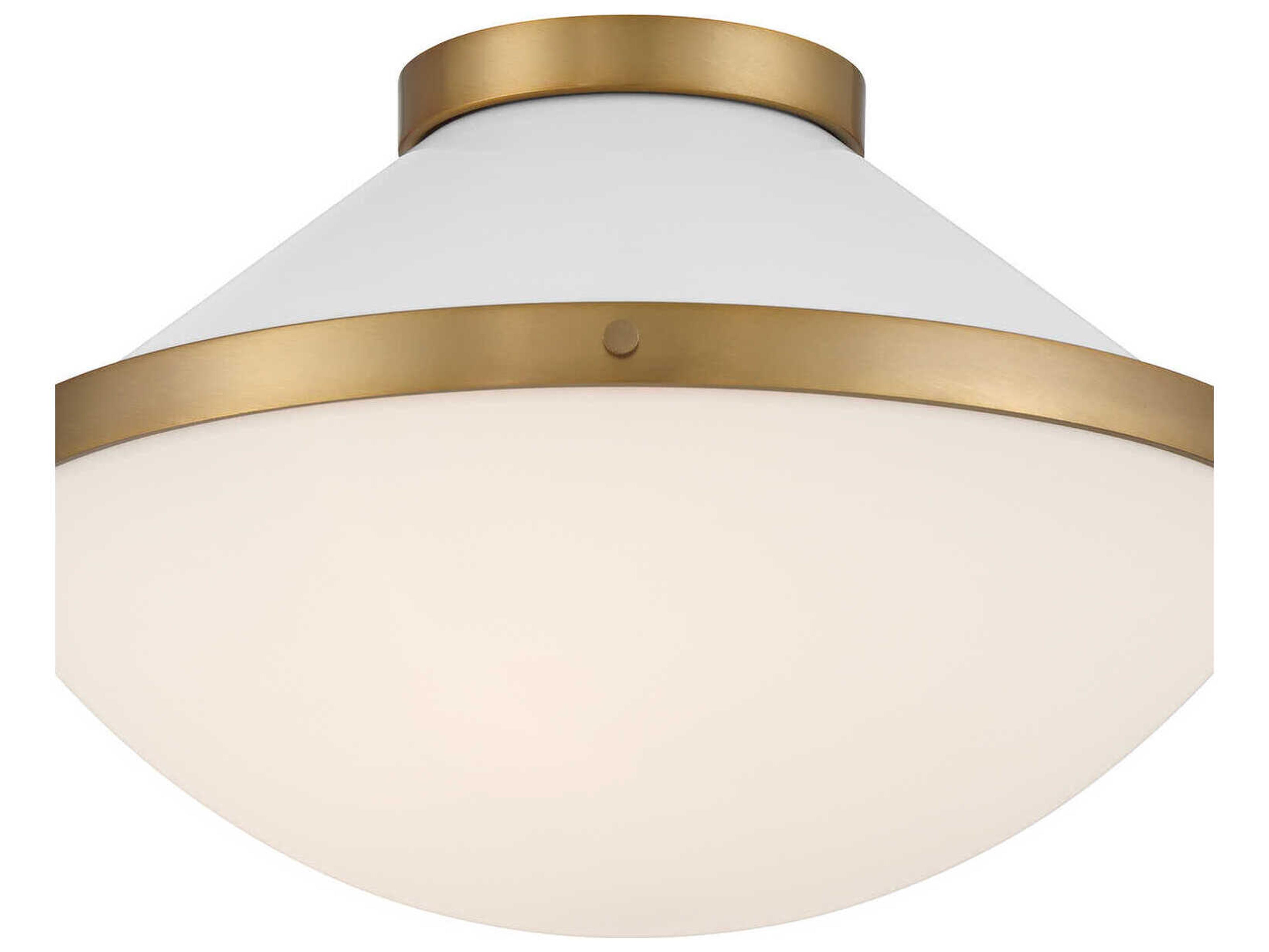 Crystorama Xander 2-Light Vibrant Gold White Flush Mount