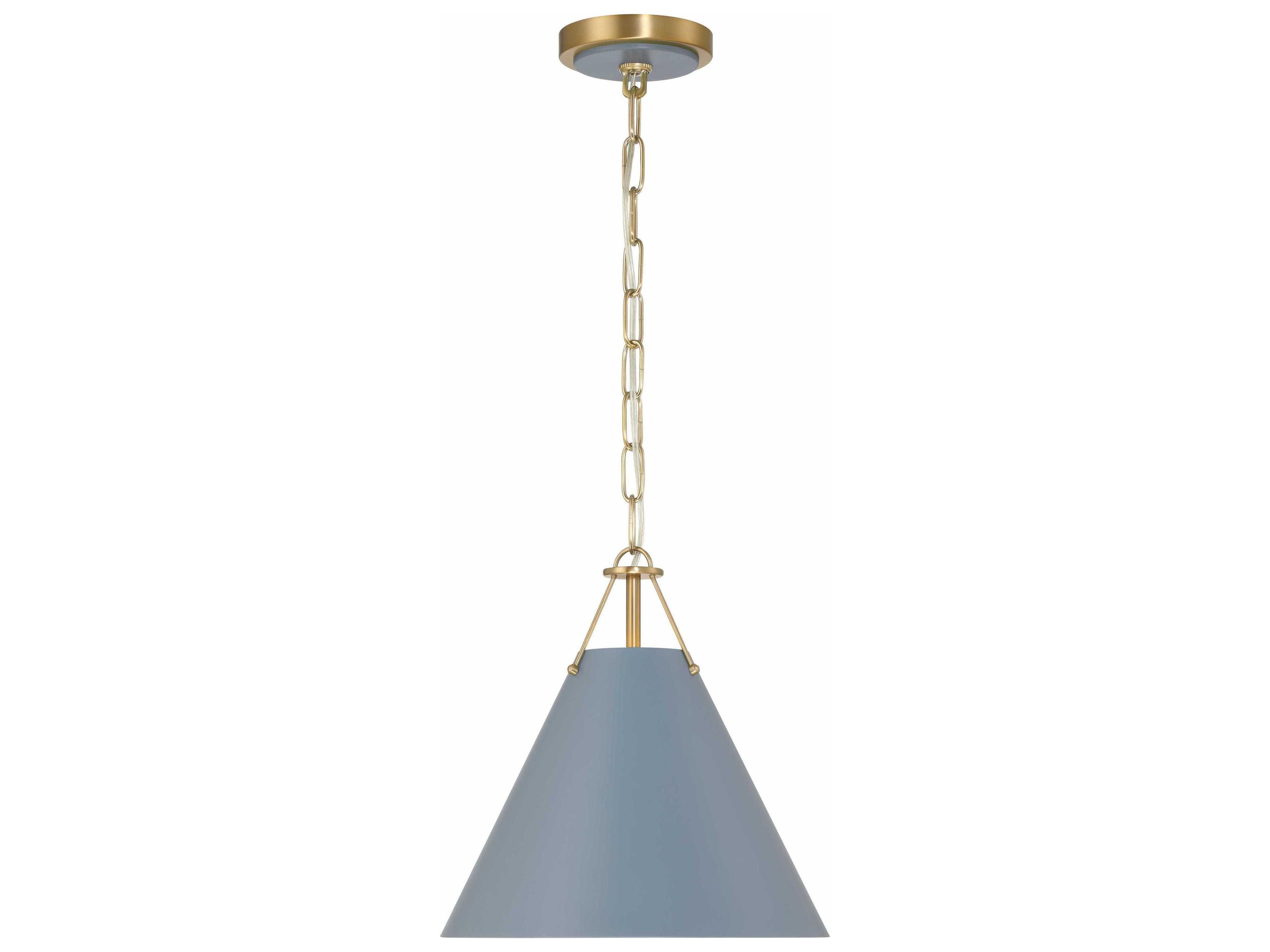Xavier 1-Light Vibrant Gold Blue Mini Pendant
