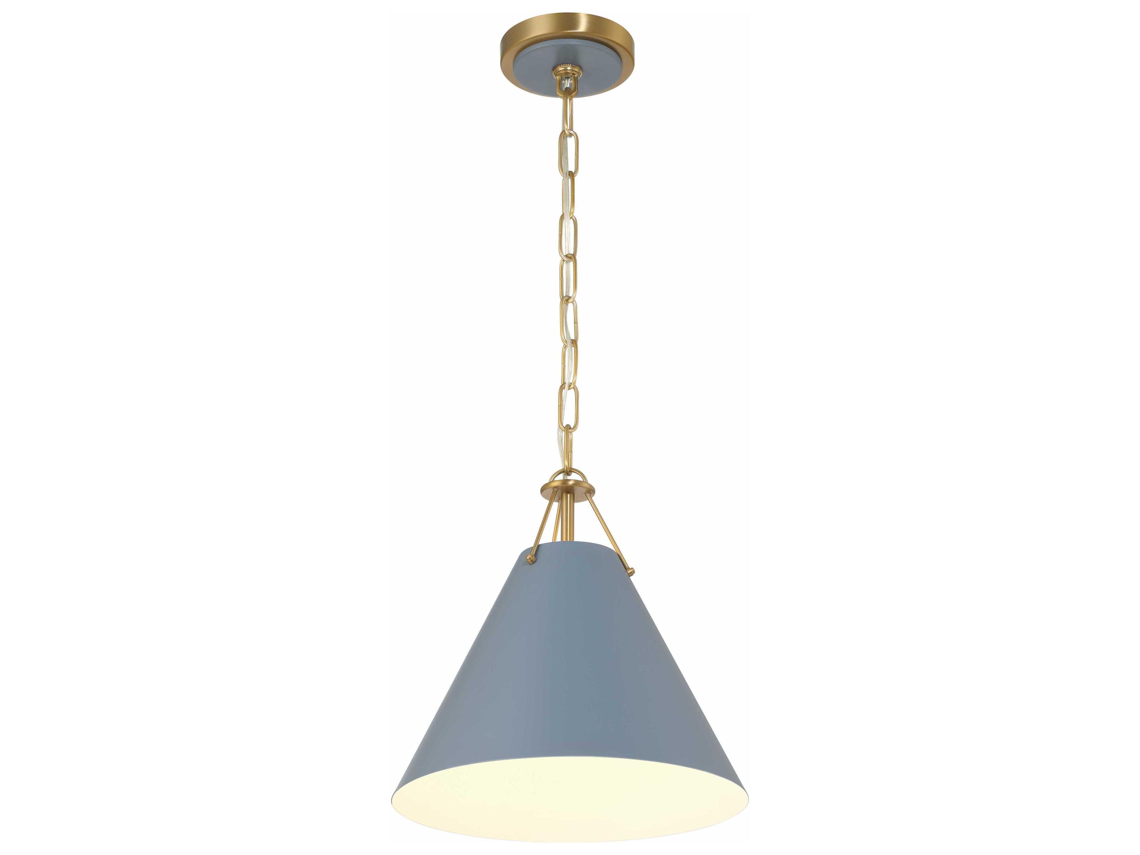 Crystorama Xavier 1-Light Vibrant Gold Blue Mini Pendant
