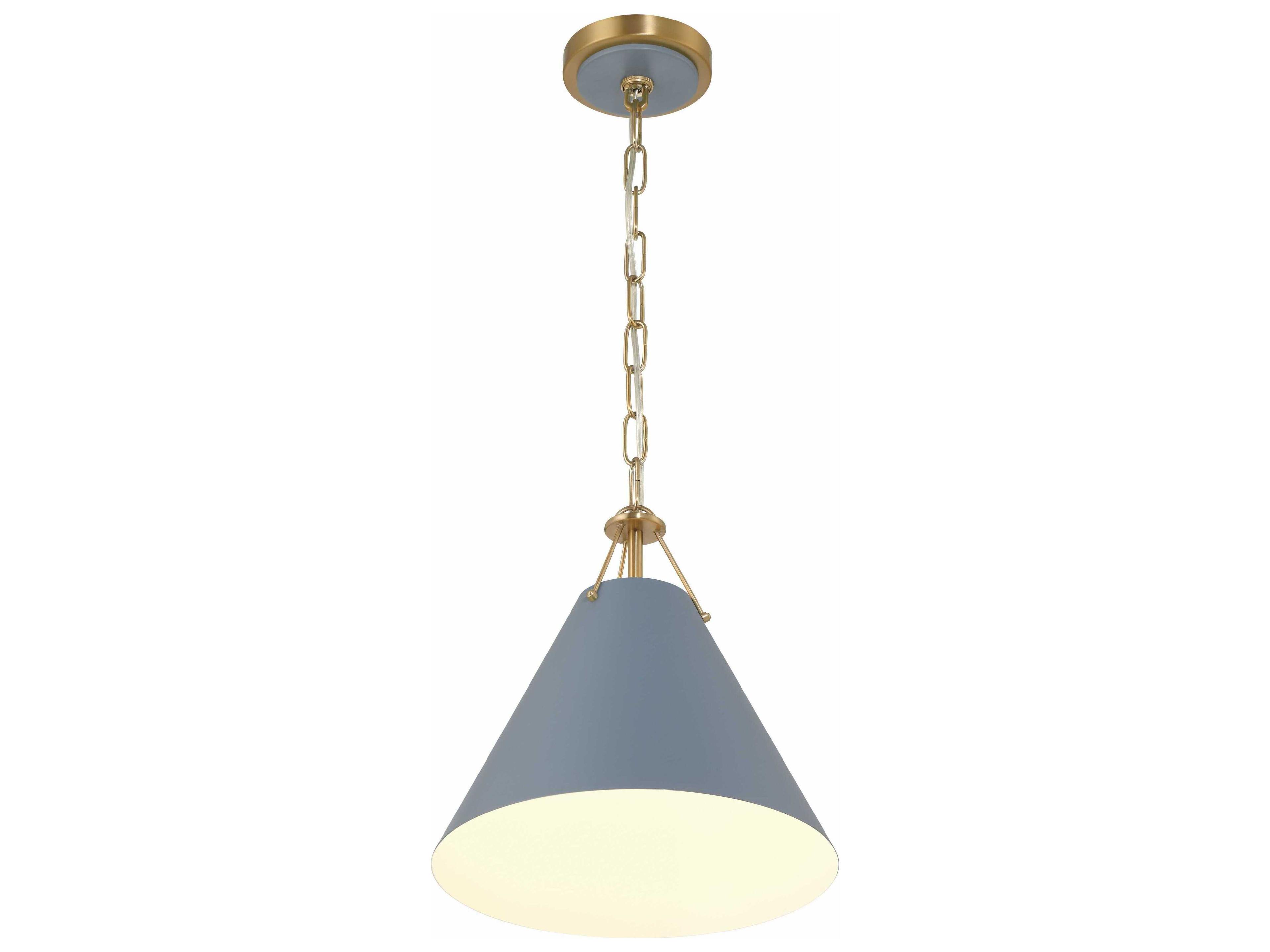 Crystorama Xavier 1-Light Vibrant Gold Blue Mini Pendant