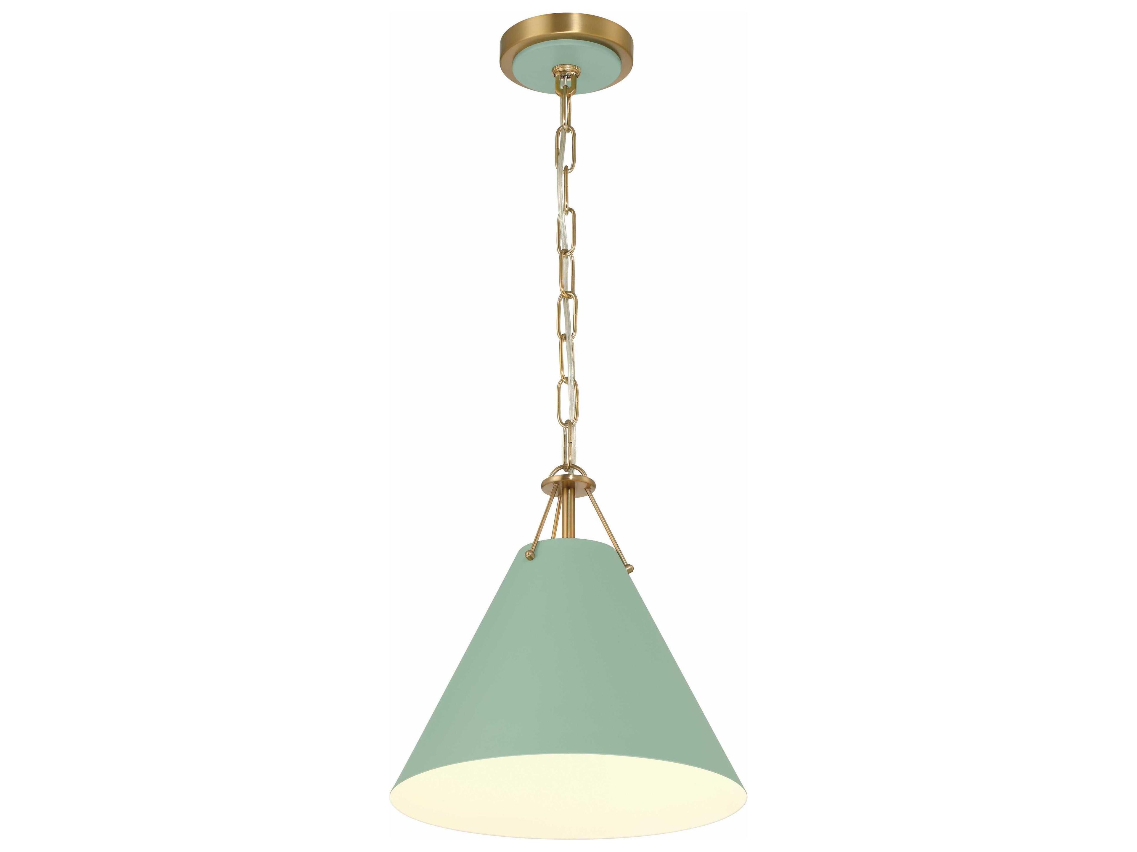 Crystorama Xavier 1-Light Vibrant Gold Green Mini Pendant