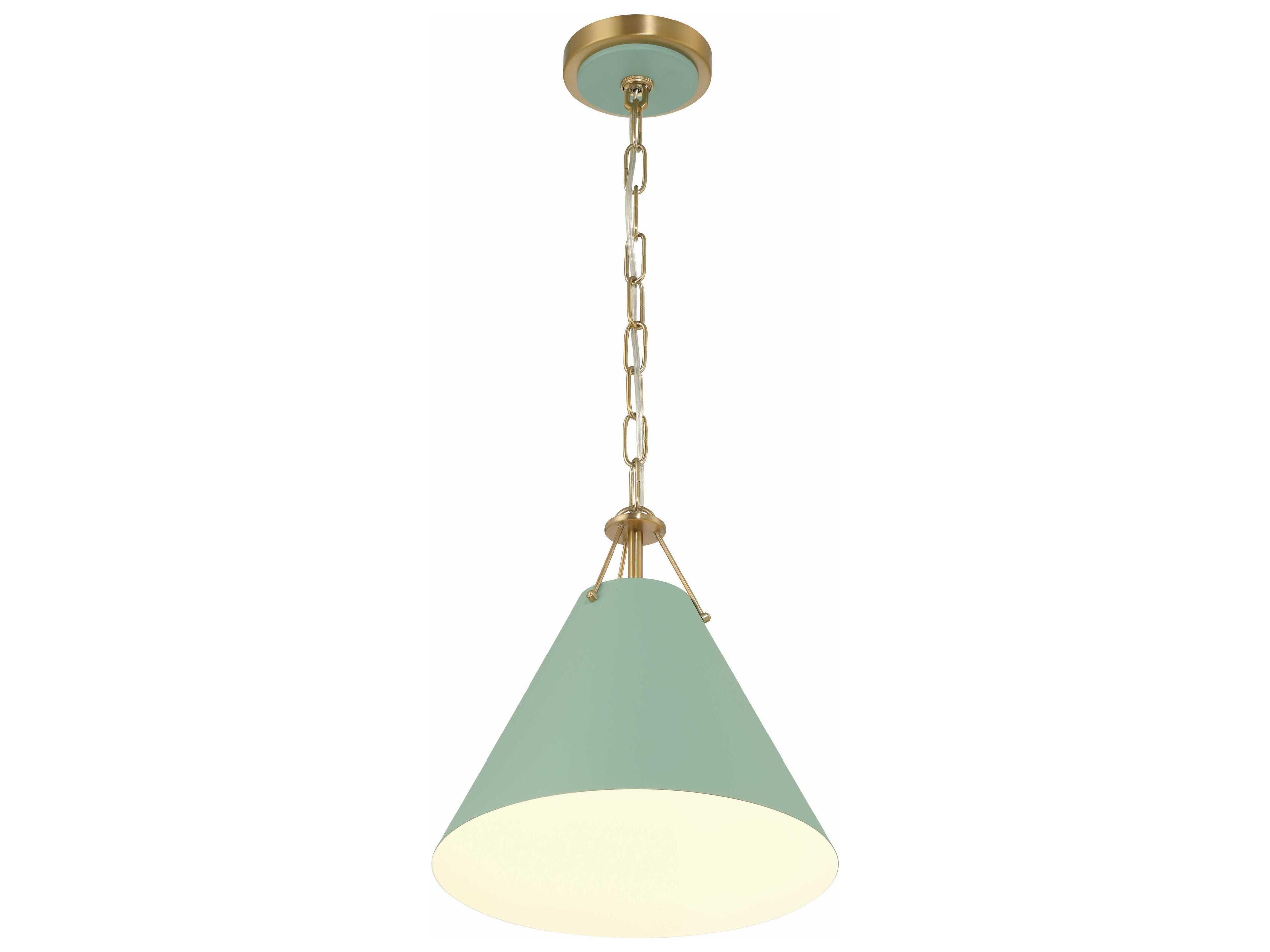 Crystorama Xavier 1-Light Vibrant Gold Green Mini Pendant