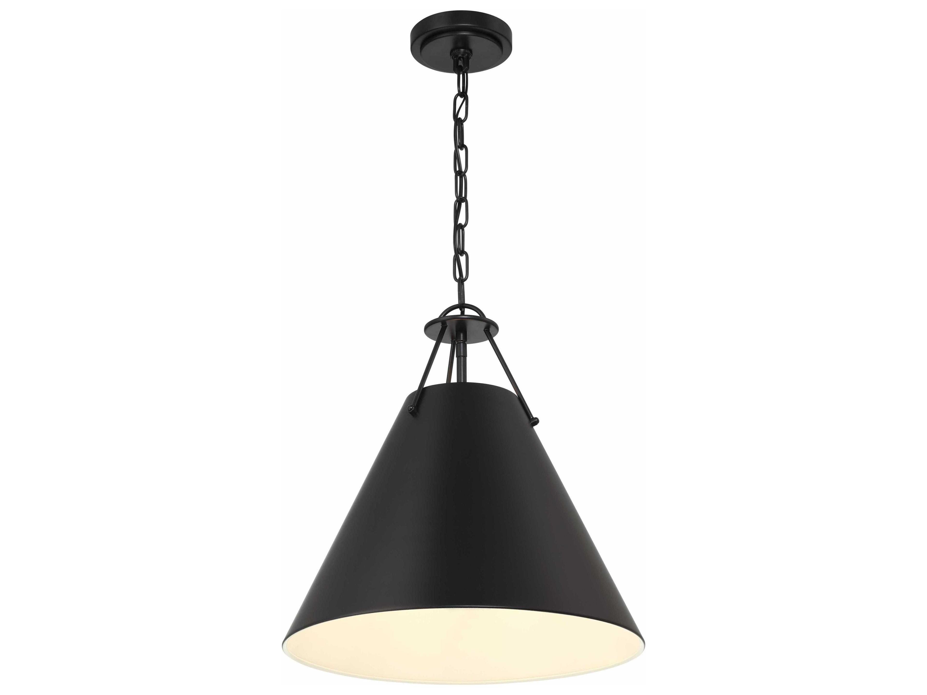 Crystorama Xavier 3-Light Matte Black Pendant