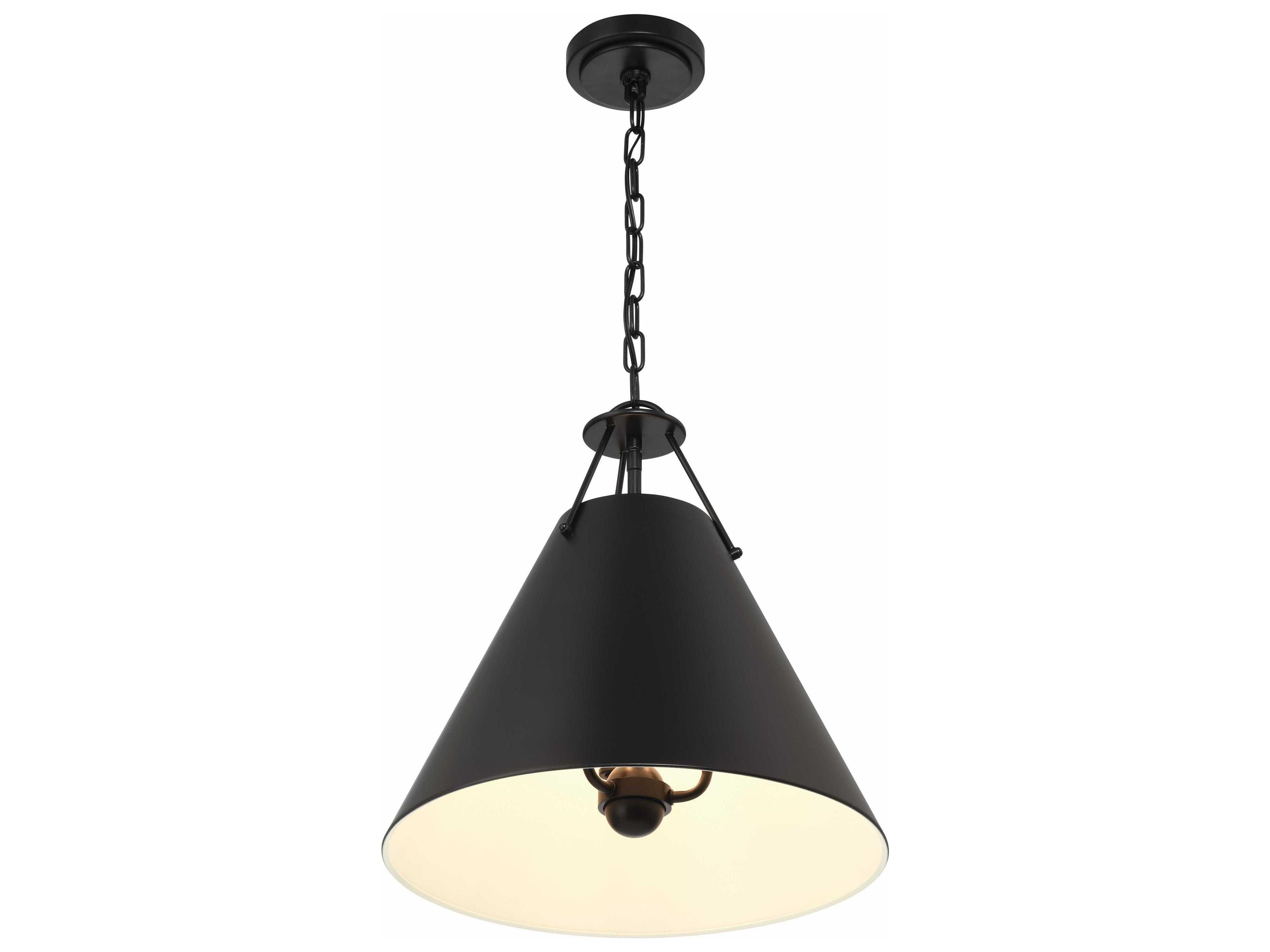 Crystorama Xavier 3-Light Matte Black Pendant
